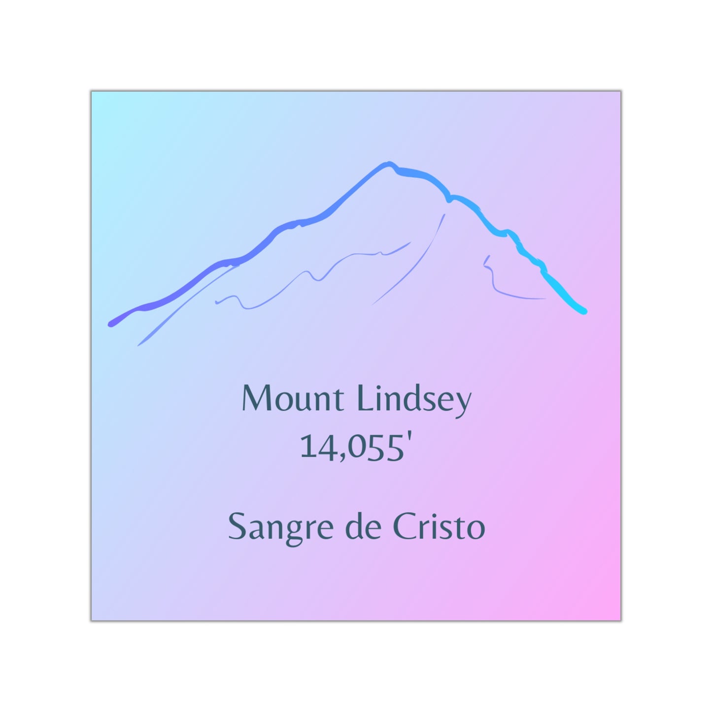 Mount Lindsey 14er Square Vinyl Sticker