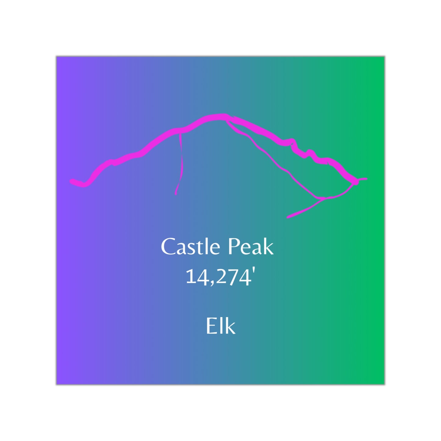 Castle Peak 14er Square Vinyl Sticker