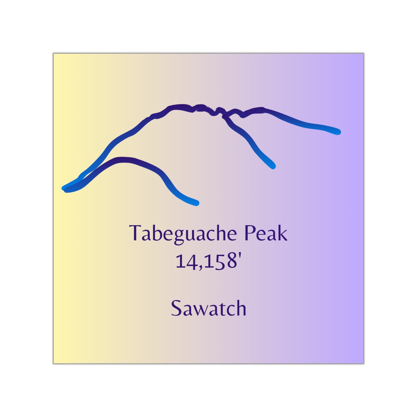 Tabeguache Peak 14er Square Vinyl Sticker