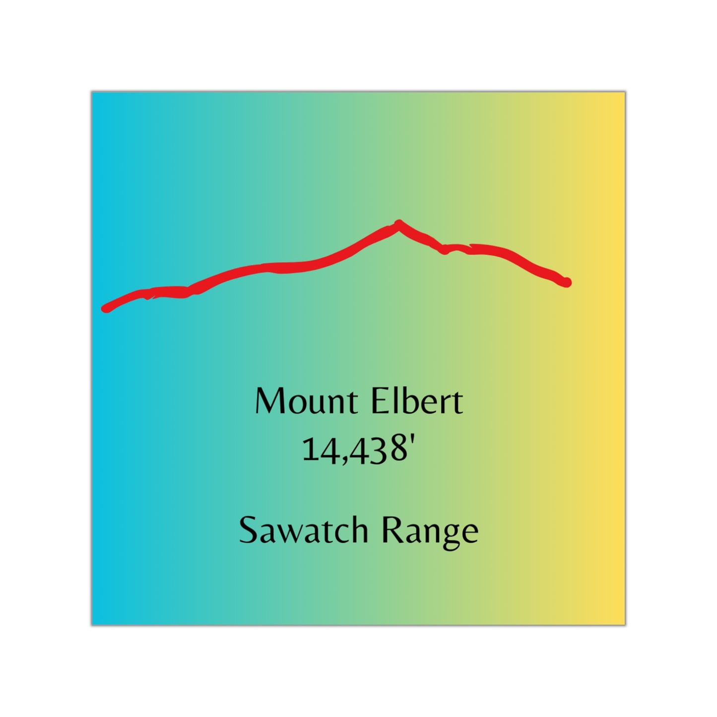 Mount Elbert 14er Square Vinyl Sticker