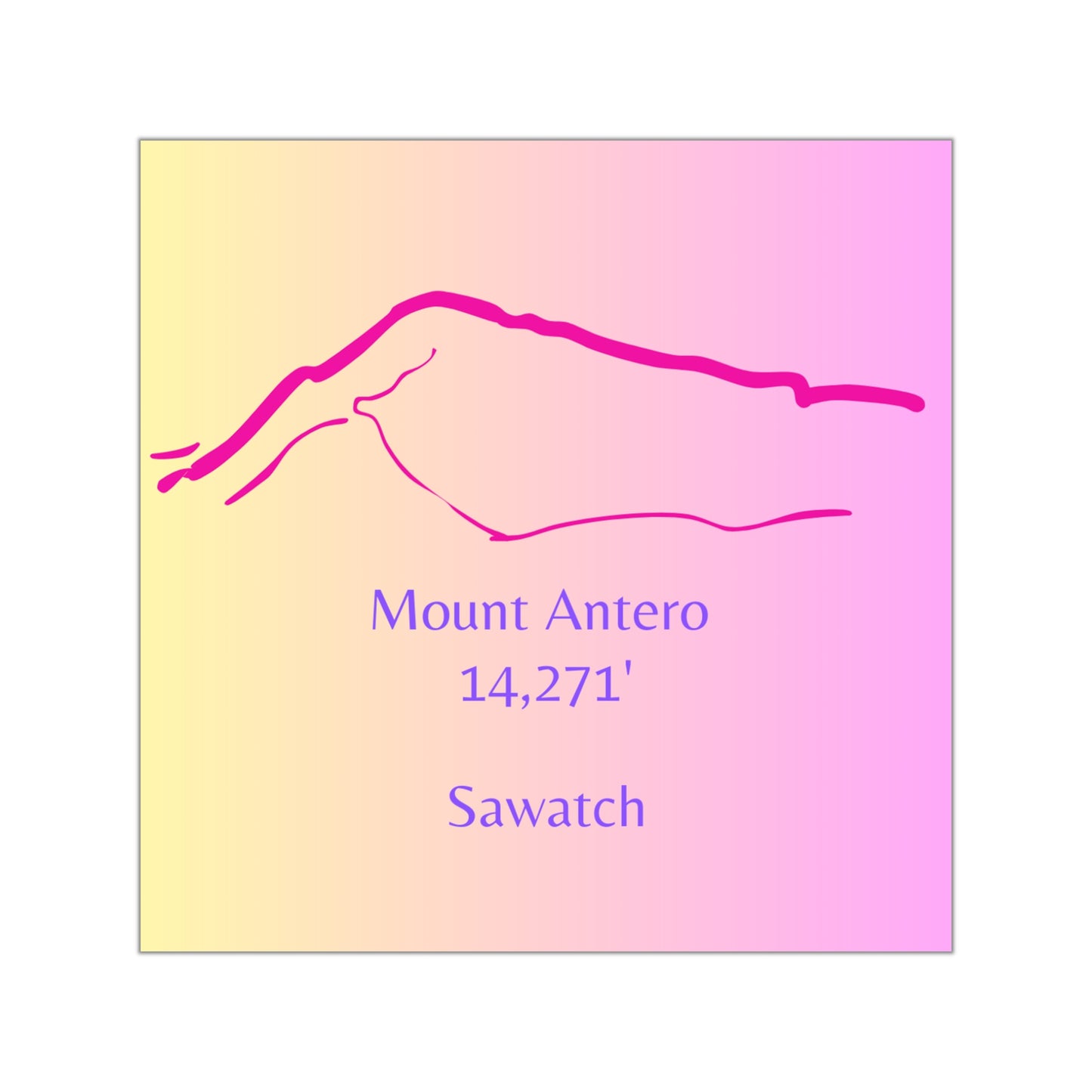 Mount Antero 14er Square Vinyl Sticker