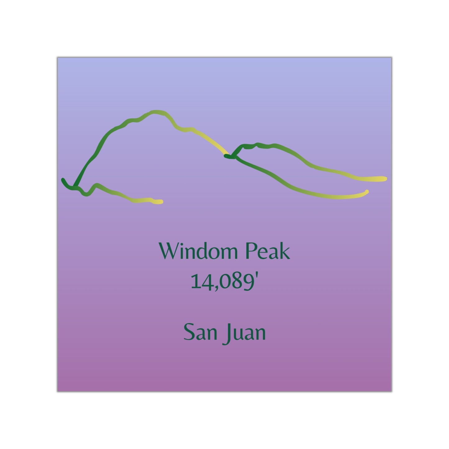Windom Peak 14er Square Vinyl Sticker