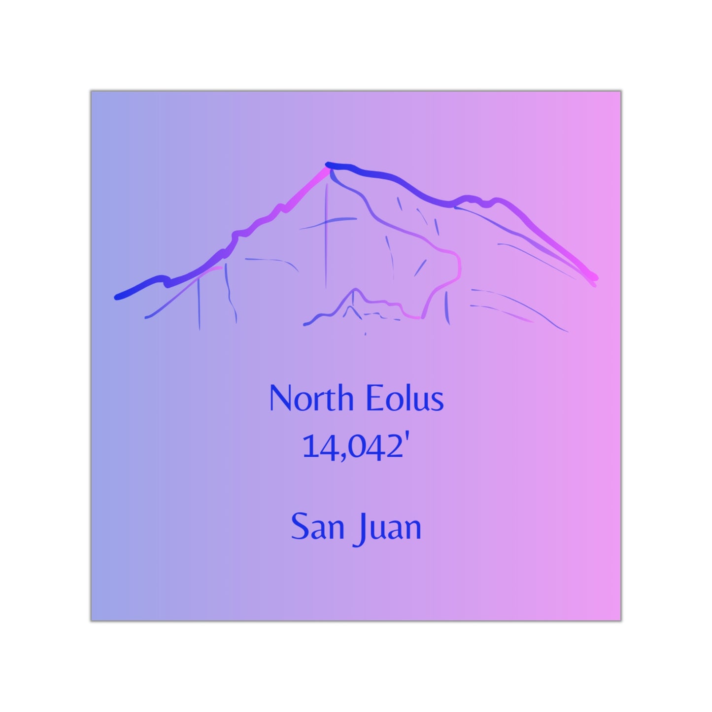 North Eolus 14er Square Vinyl Sticker
