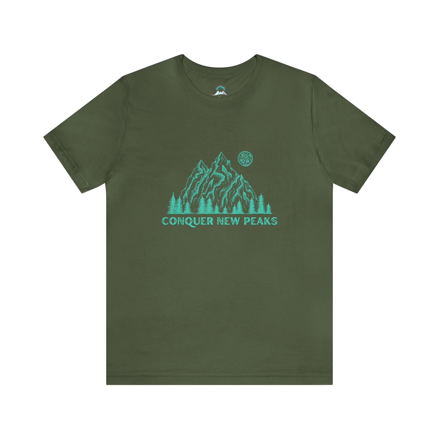 Conquer New Peaks Unisex Jersey Short Sleeve Tee - Turqoise