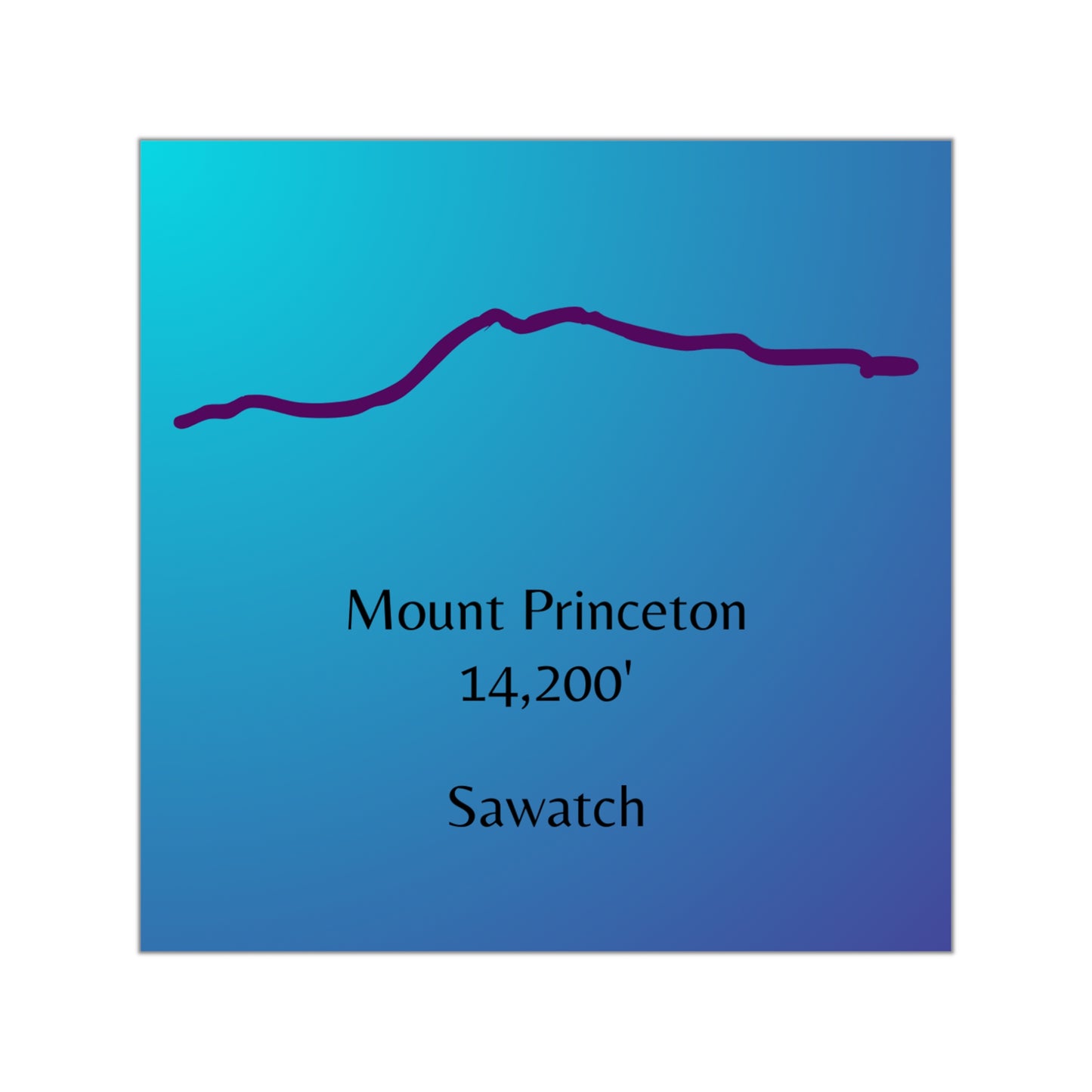 Mount Princeton 14er Square Vinyl Sticker
