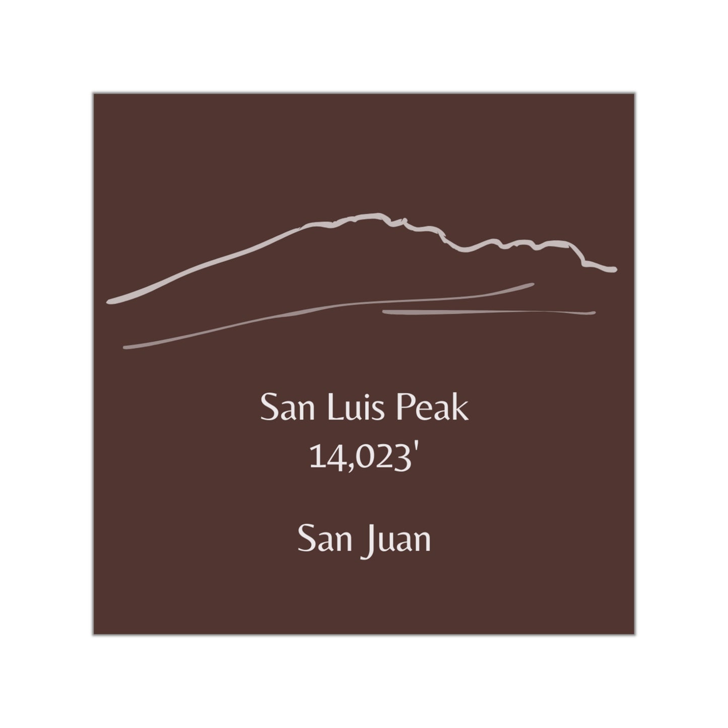 San Luis Peak 14er Square Vinyl Sticker
