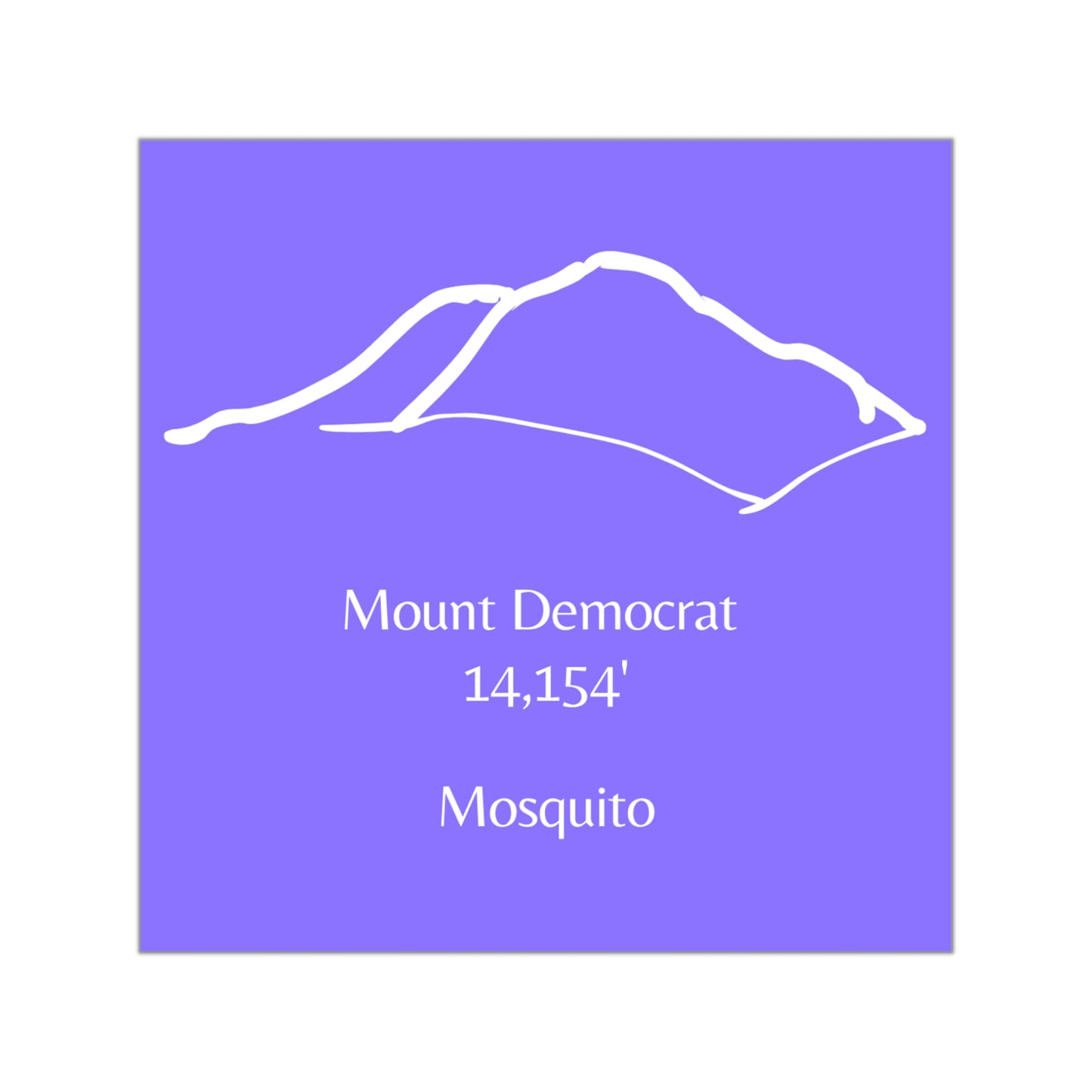 Mount Democrat 14er Square Vinyl Sticker