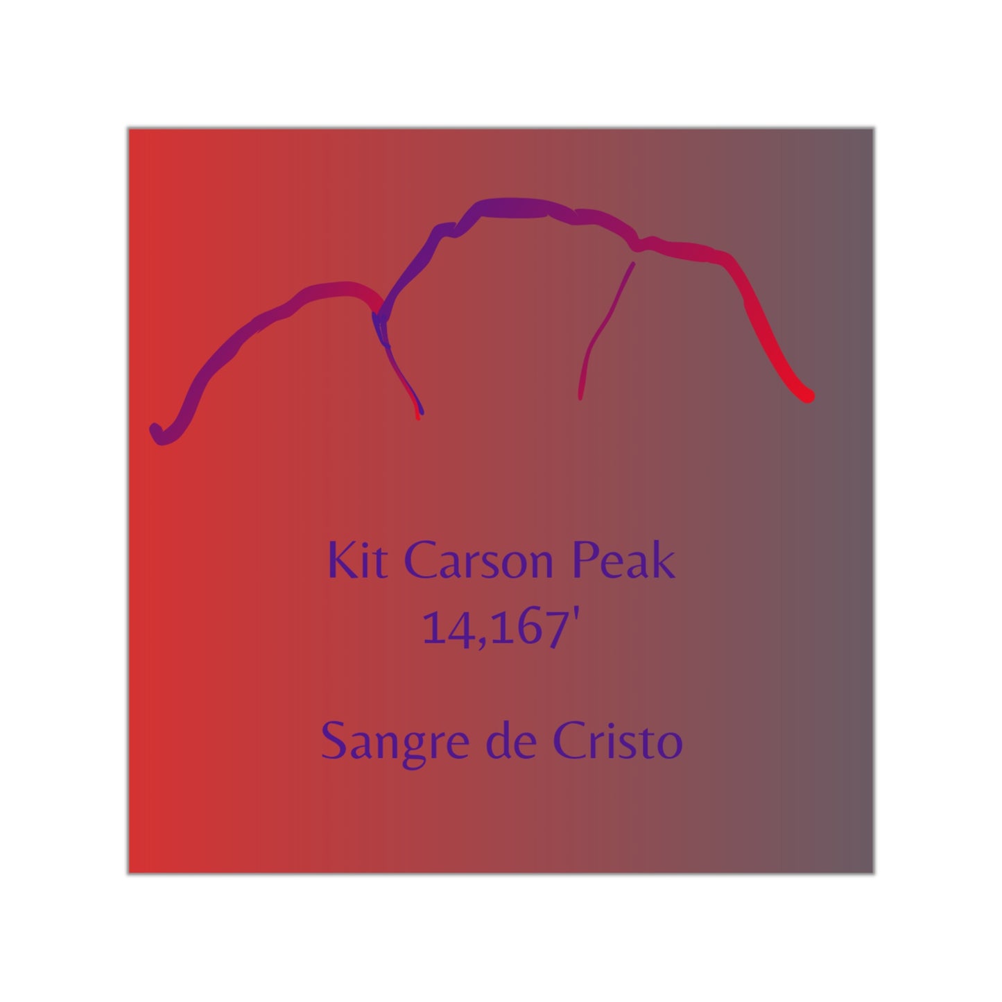 Kit Carson Peak 14er Square Vinyl Sticker