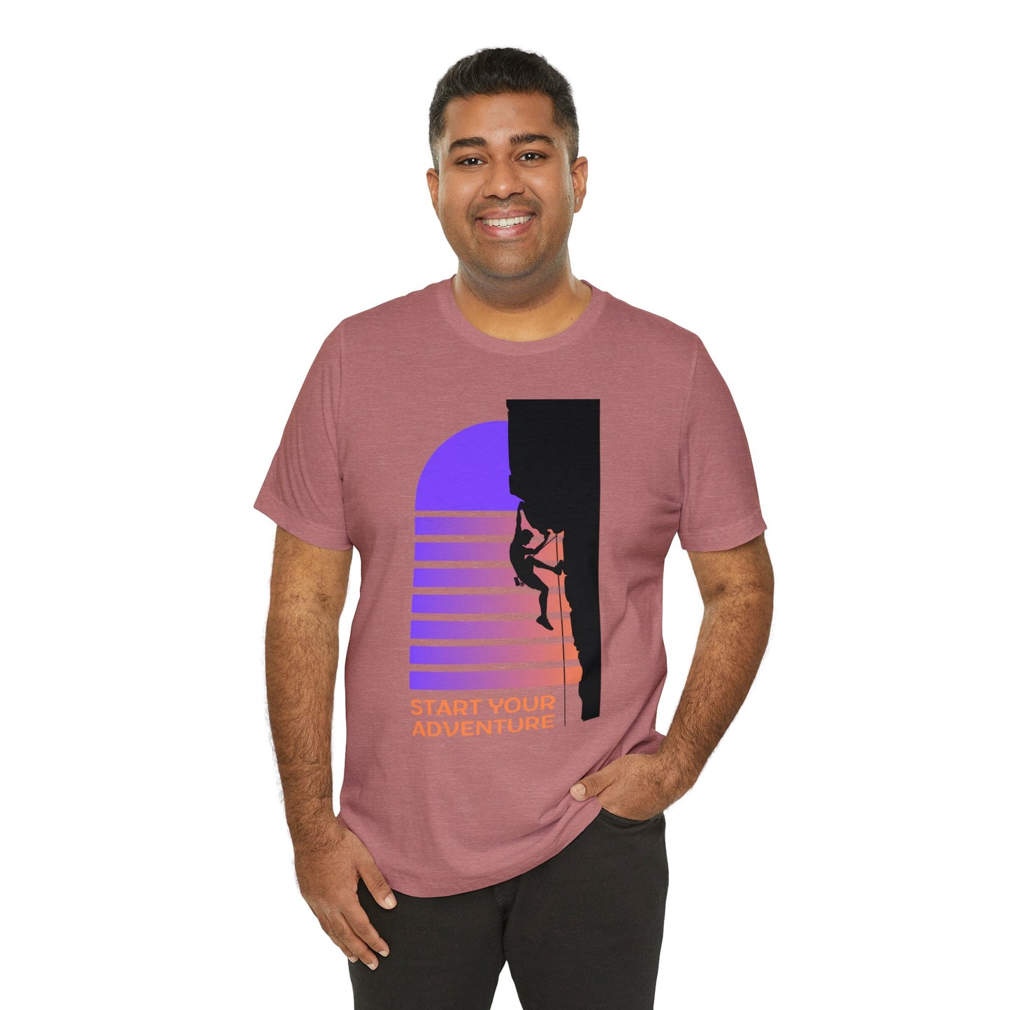 Start Your Adventure Climbing Unisex Jersey Short Sleeve Tee