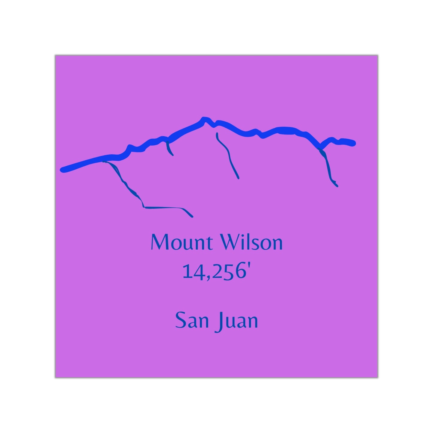 Mount Wilson 14er Square Vinyl Sticker