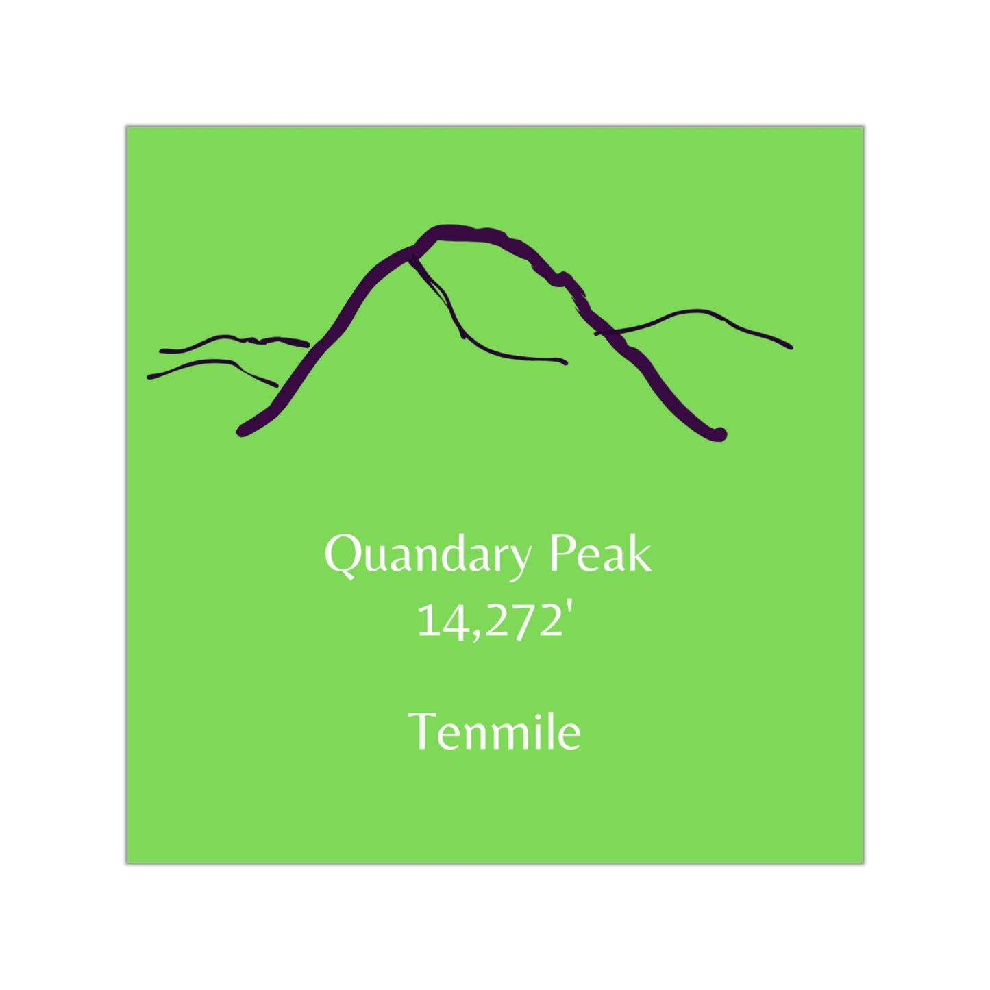 Quandary Peak 14er Square Vinyl Sticker