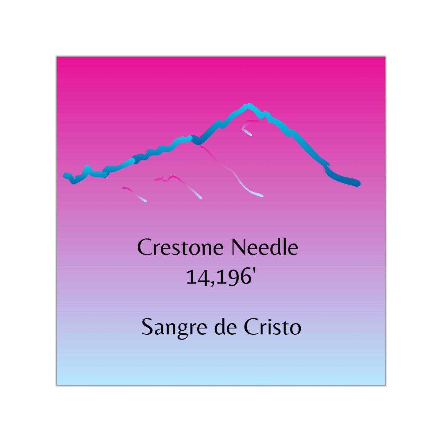 Crestone Needle 14er Square Vinyl Sticker