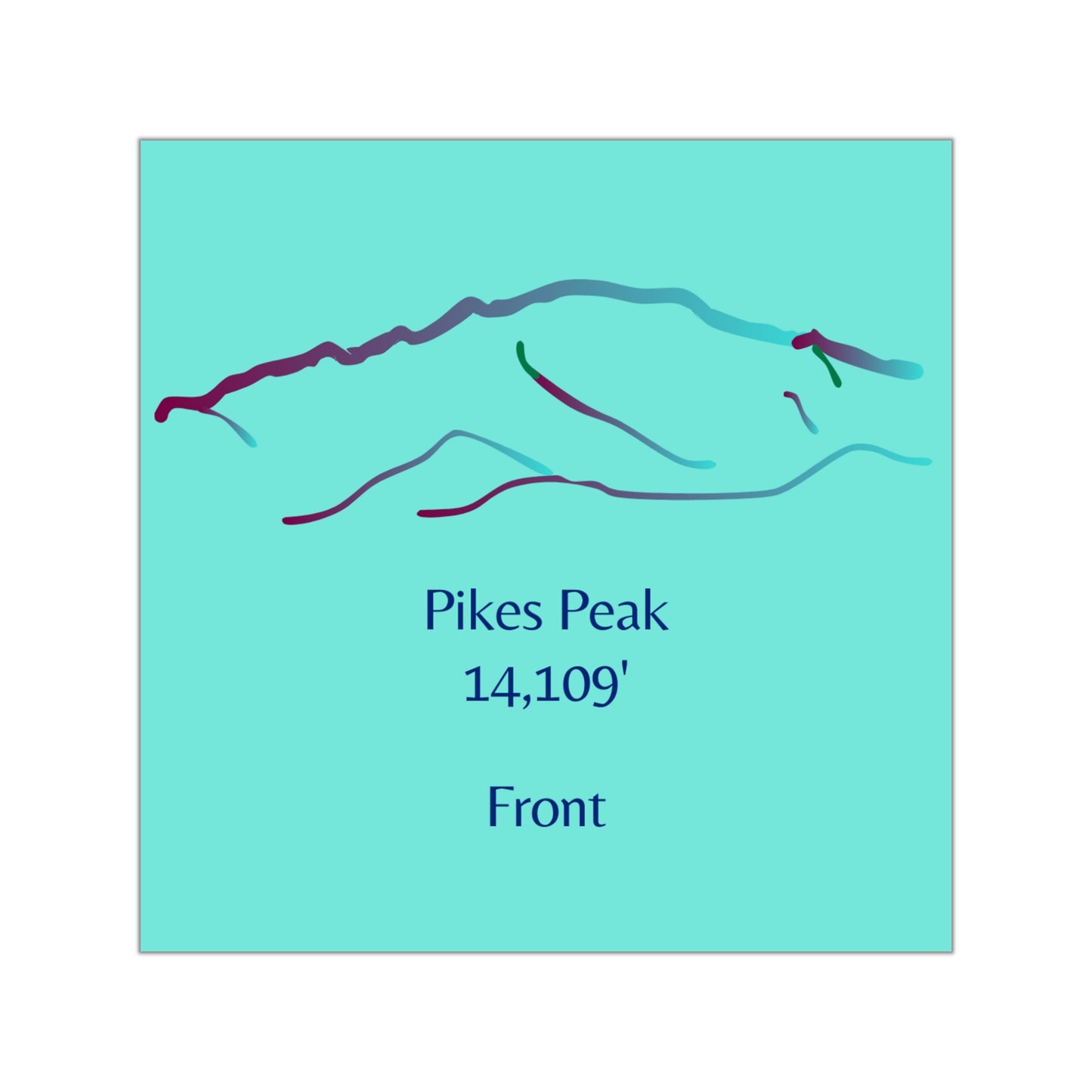 Pikes Peak 14er Square Vinyl Sticker