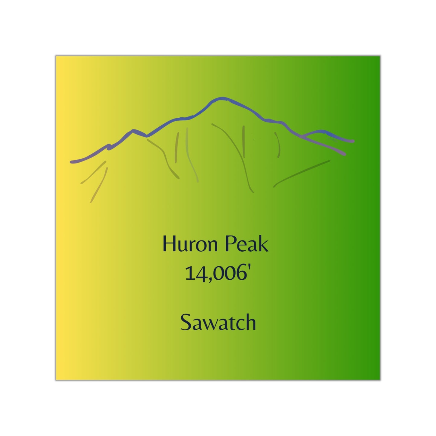 Huron Peak 14er Square Vinyl Sticker
