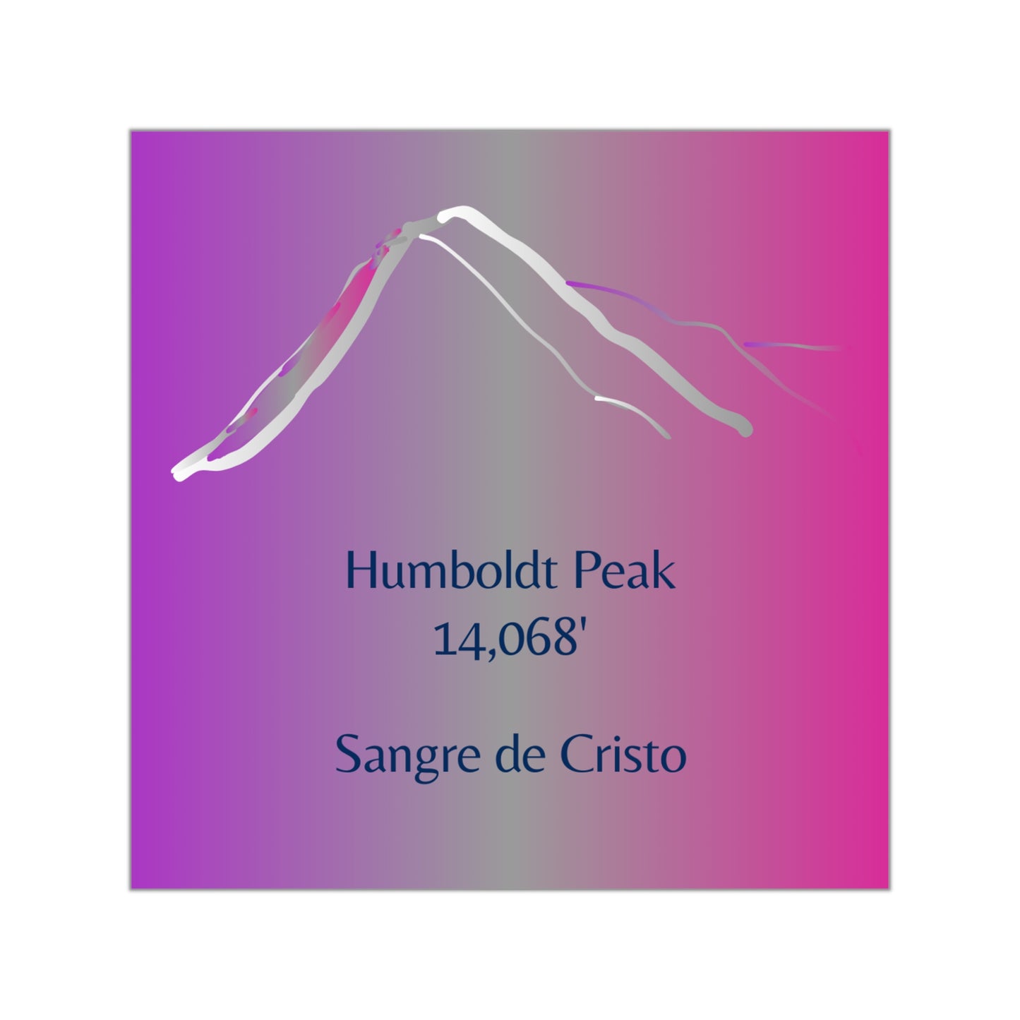 Humboldt Peak 14er Square Vinyl Sticker