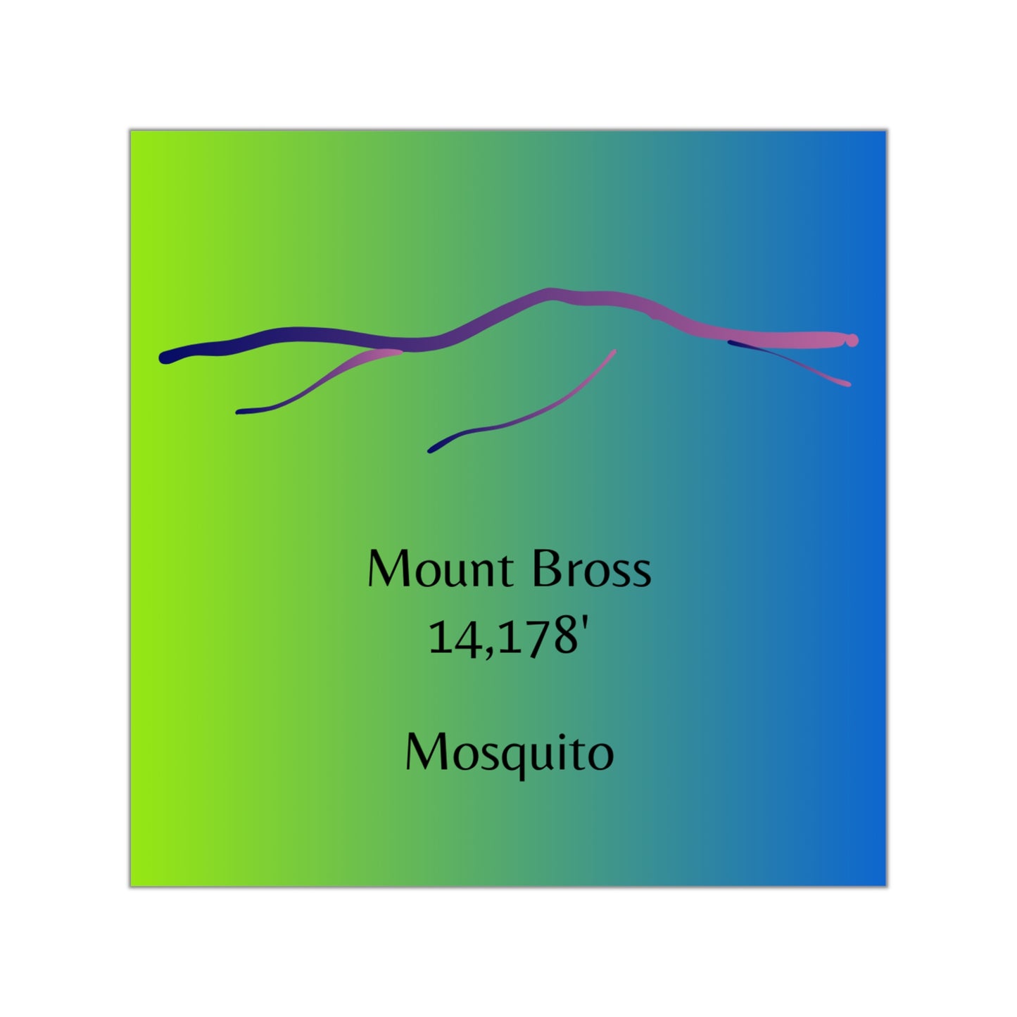 Mount Bross 14er Square Vinyl Sticker