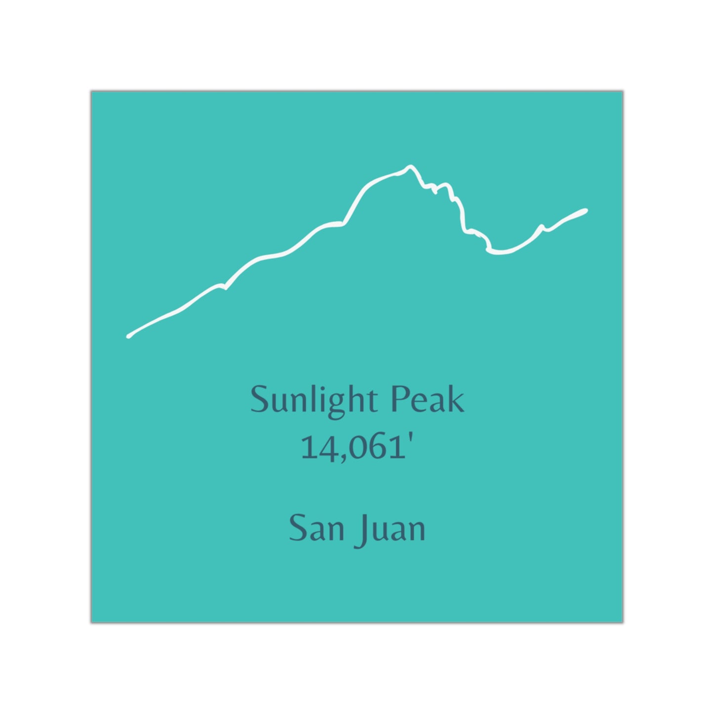 Sunlight Peak 14er Square Vinyl Sticker