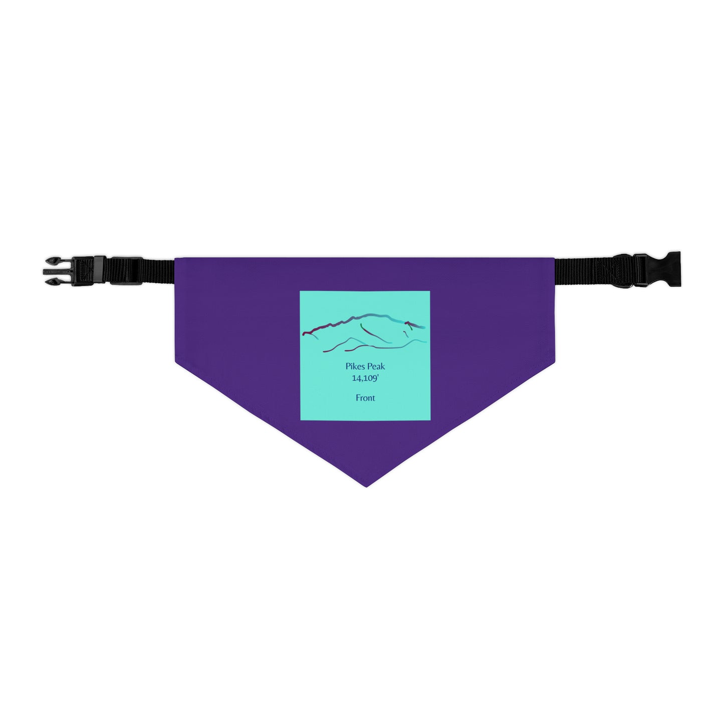 Pikes Peak 14er Pet Bandana Collar - Purple