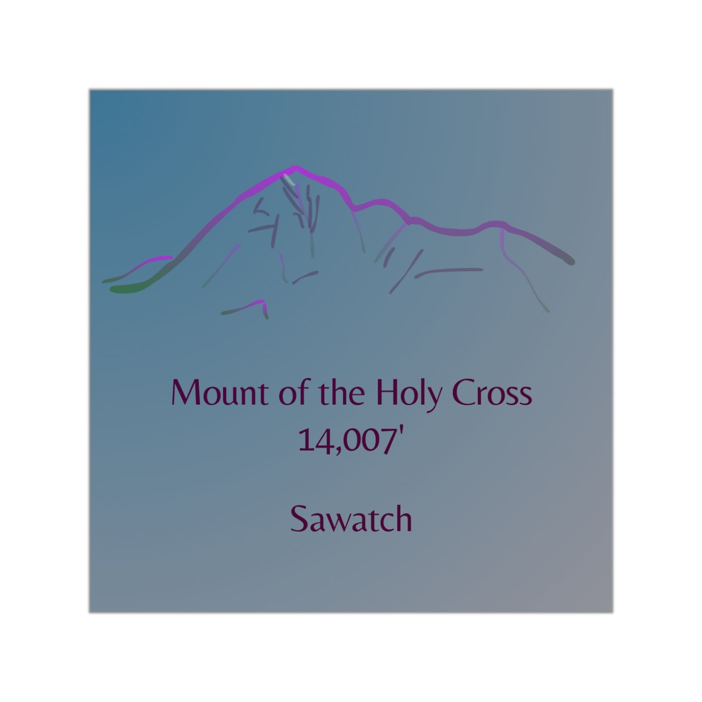 Mount of the Holy Cross 14er Square Vinyl Sticker