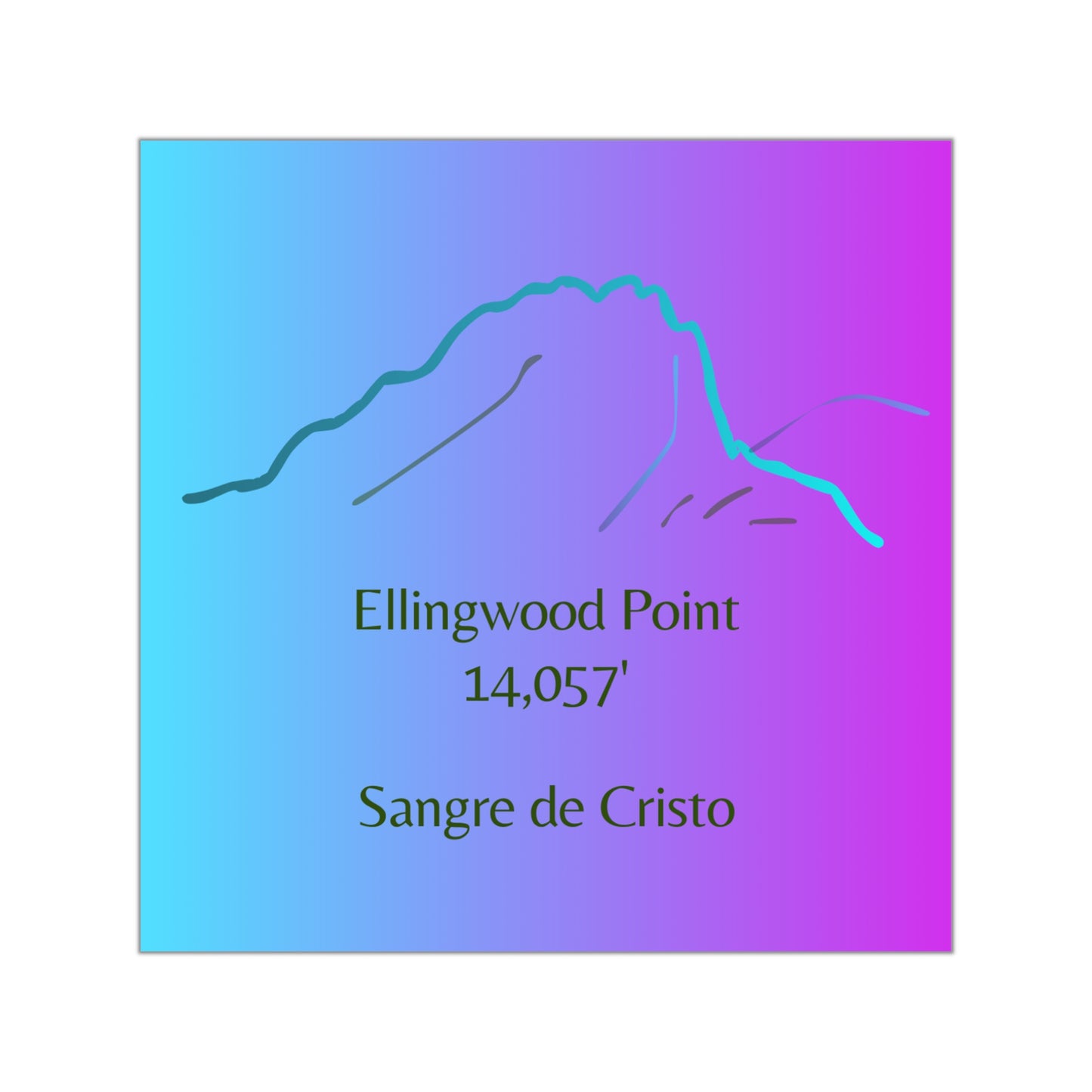 Ellingwood Point 14er Square Vinyl Sticker