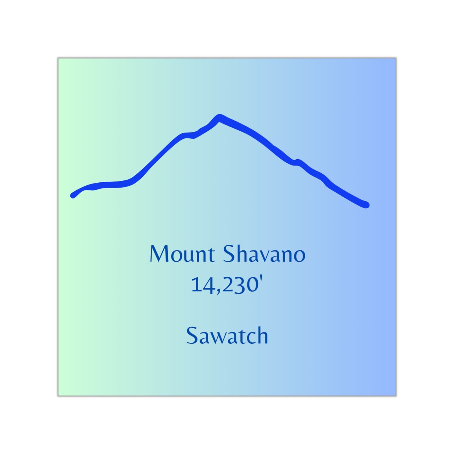 Mount Shavano 14er Square Vinyl Sticker