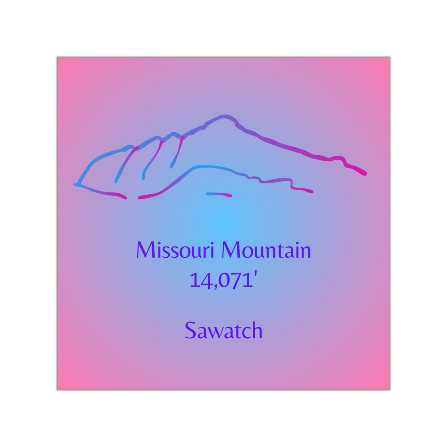 Missouri Mountain 14er Square Vinyl Sticker