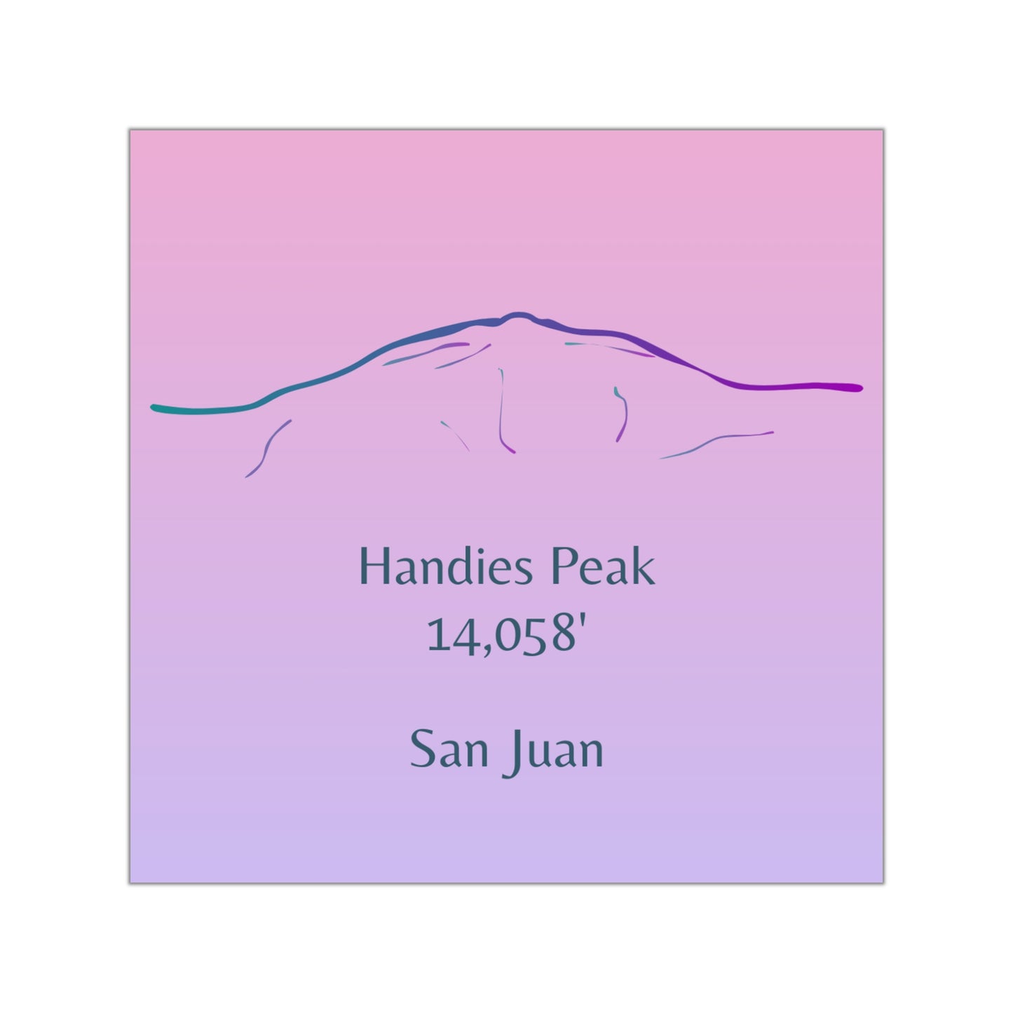 Handies Peak 14er Square Vinyl Sticker