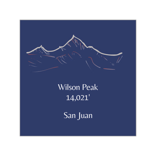 Wilson Peak 14er Square Vinyl Sticker
