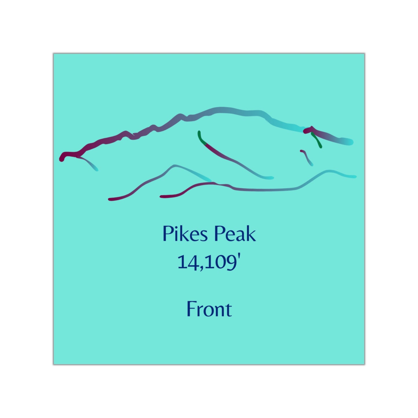 Pikes Peak 14er Square Vinyl Sticker