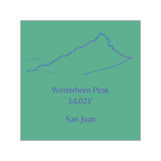 Wetterhorn Peak 14er Square Vinyl Sticker