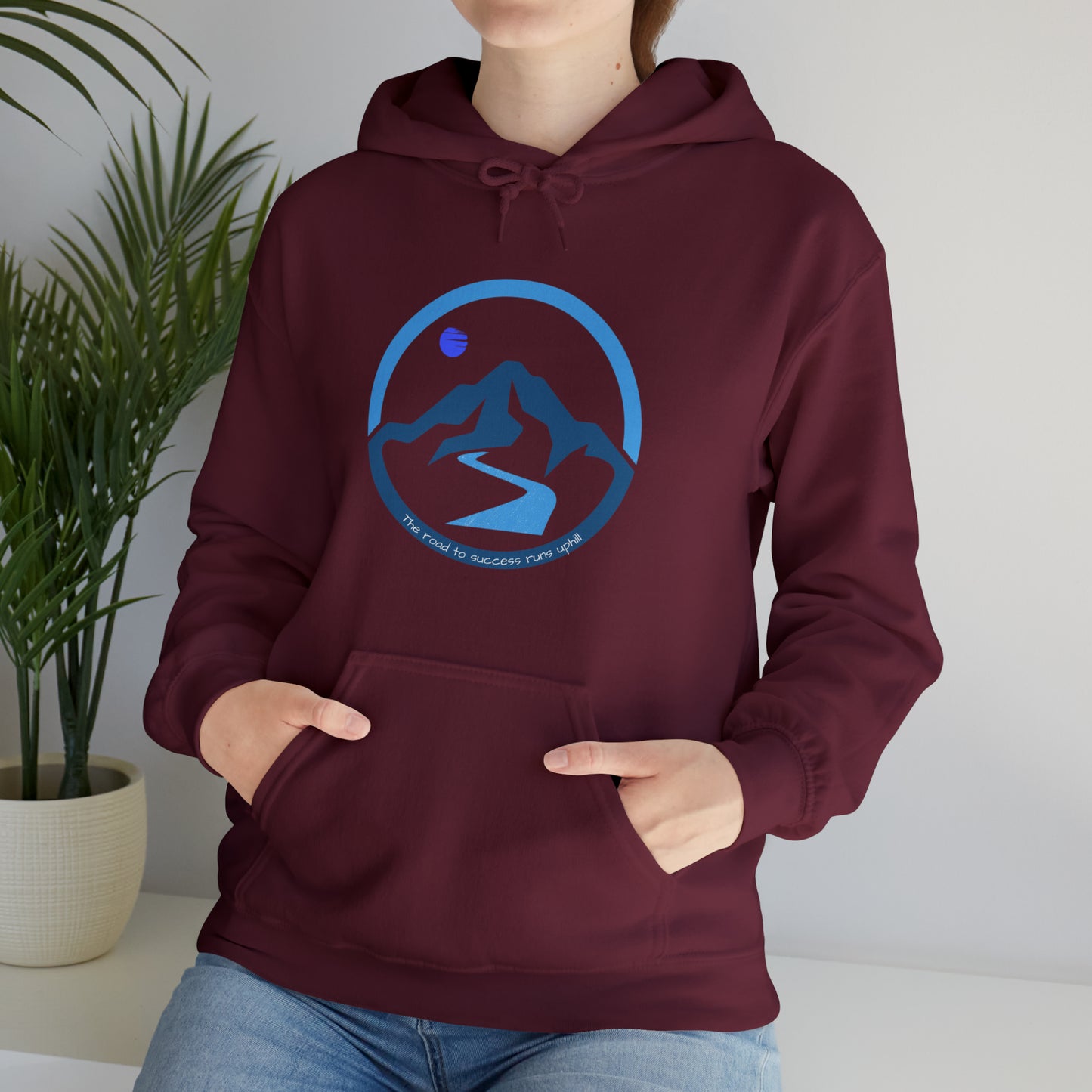 The Road to Success Runs Uphill Unisex Heavy Blend™ Hooded Sweatshirt
