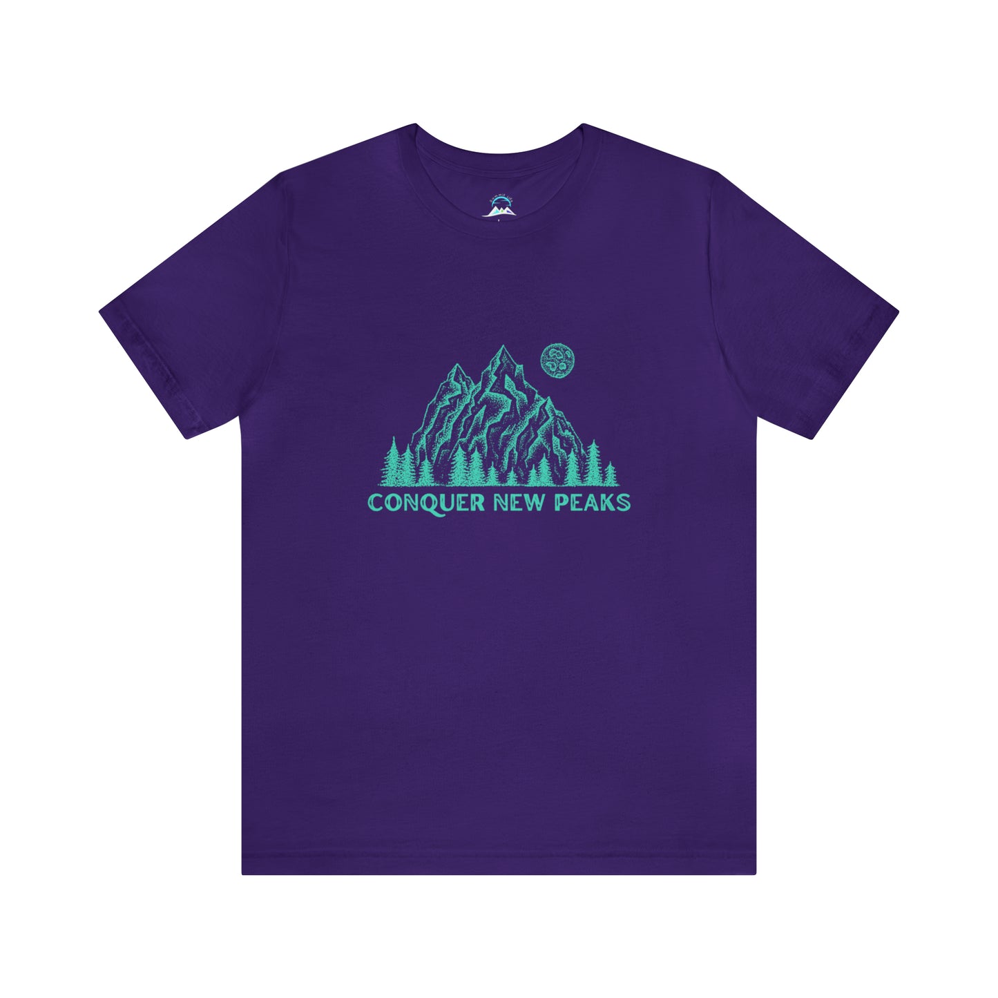 Conquer New Peaks Unisex Jersey Short Sleeve Tee - Turqoise