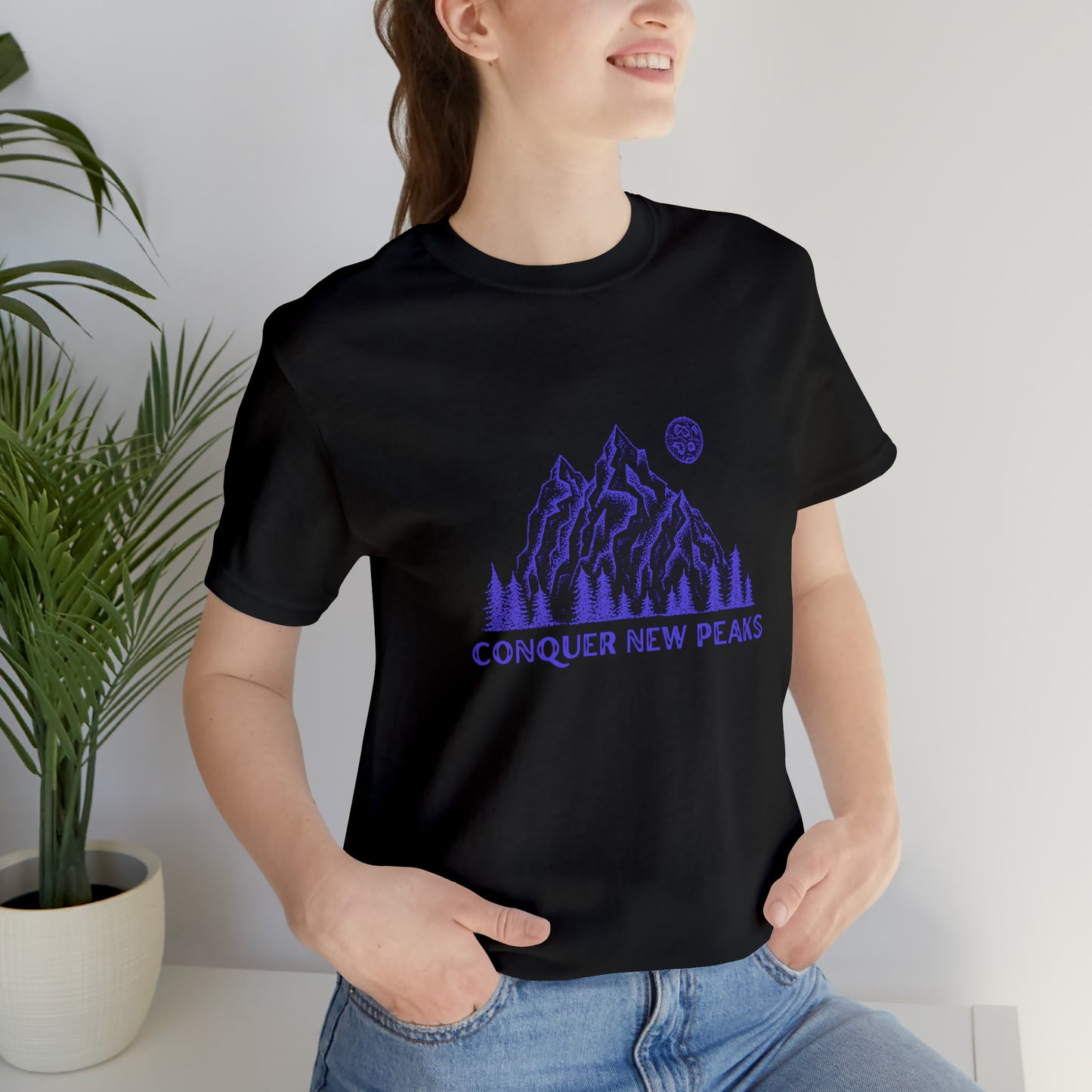 Conquer New Peaks Unisex Jersey Short Sleeve Tee - Purple