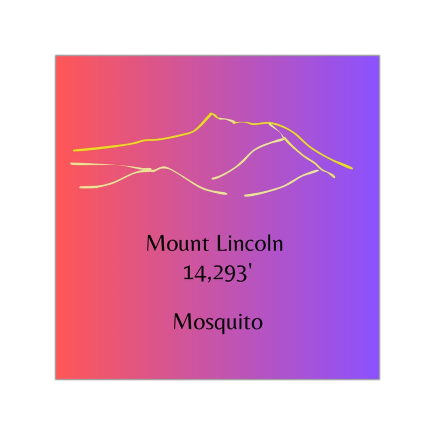 Mount Lincoln 14er Square Vinyl Sticker