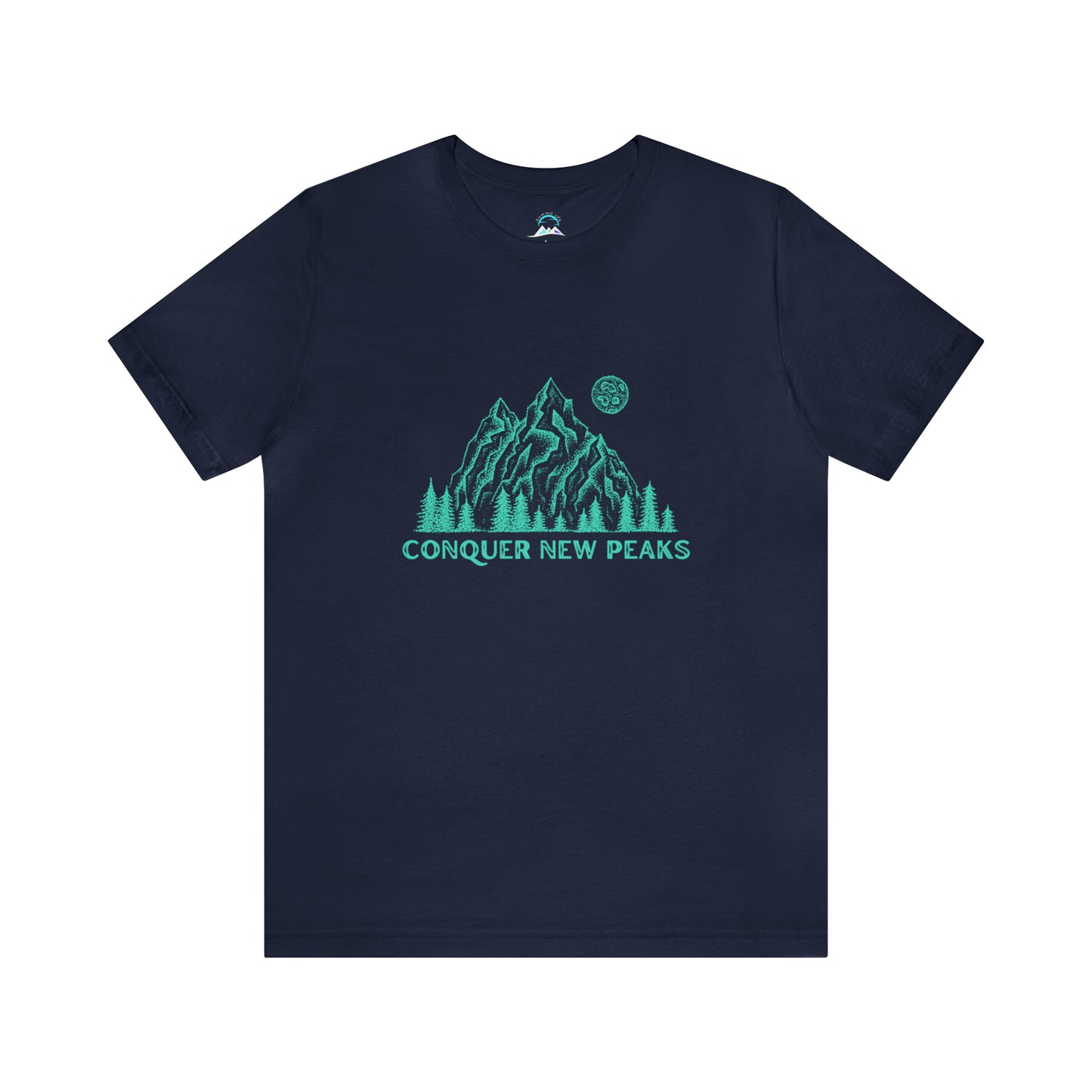 Conquer New Peaks Unisex Jersey Short Sleeve Tee - Turqoise