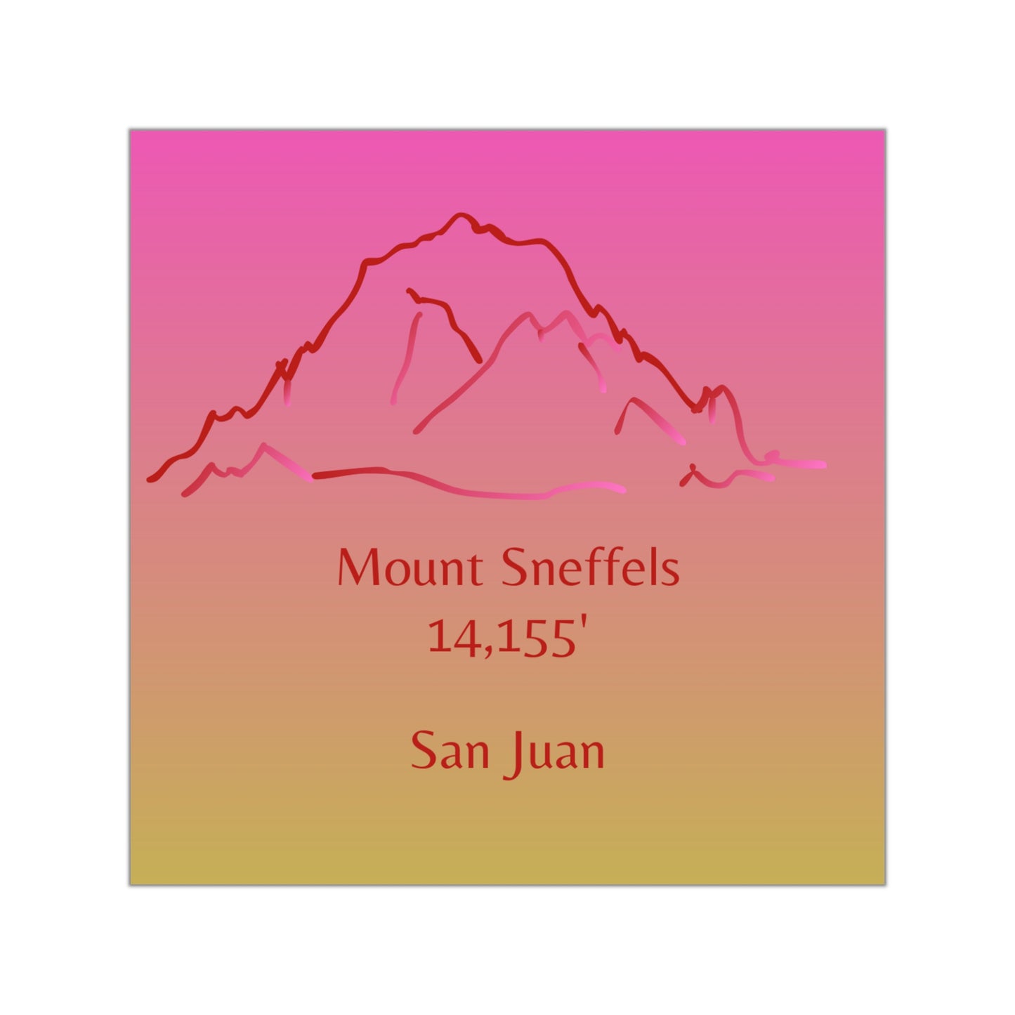 Mount Sneffels 14er Square Vinyl Sticker