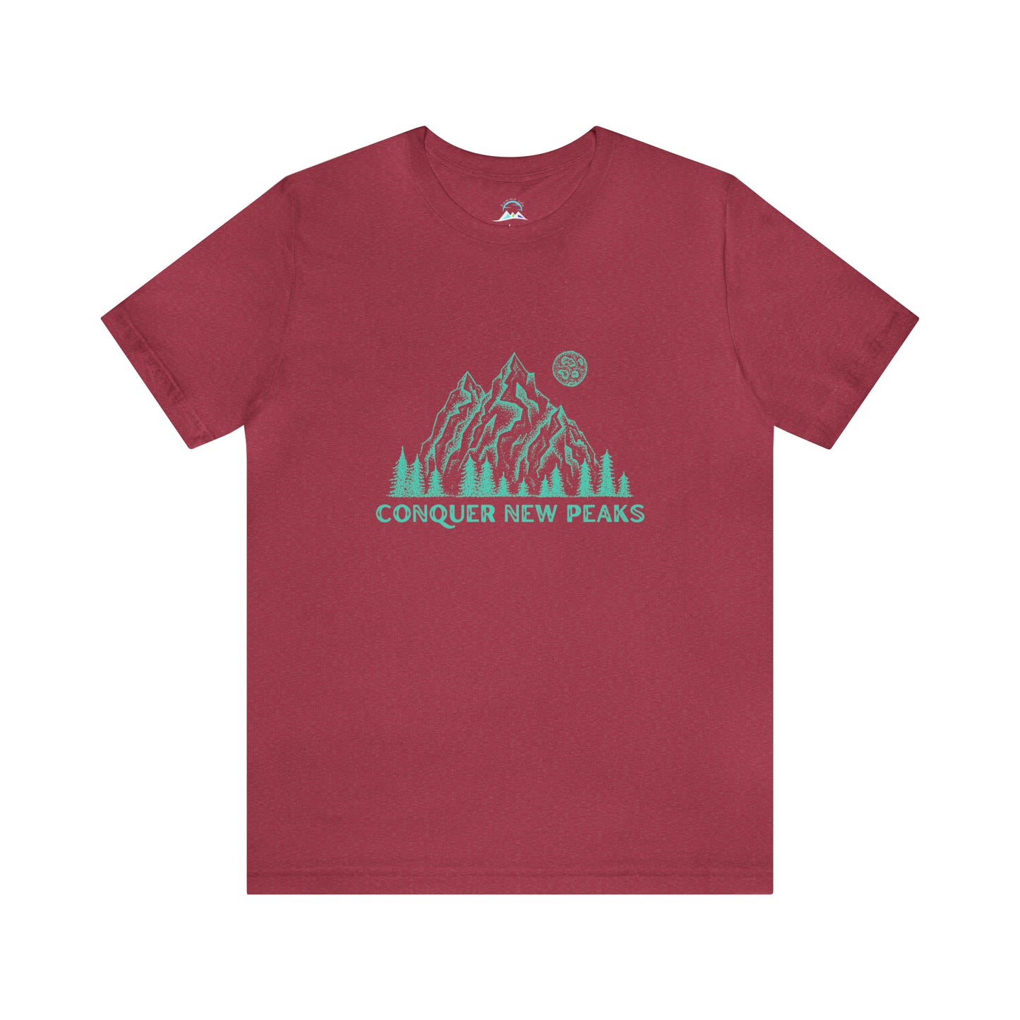 Conquer New Peaks Unisex Jersey Short Sleeve Tee - Turqoise