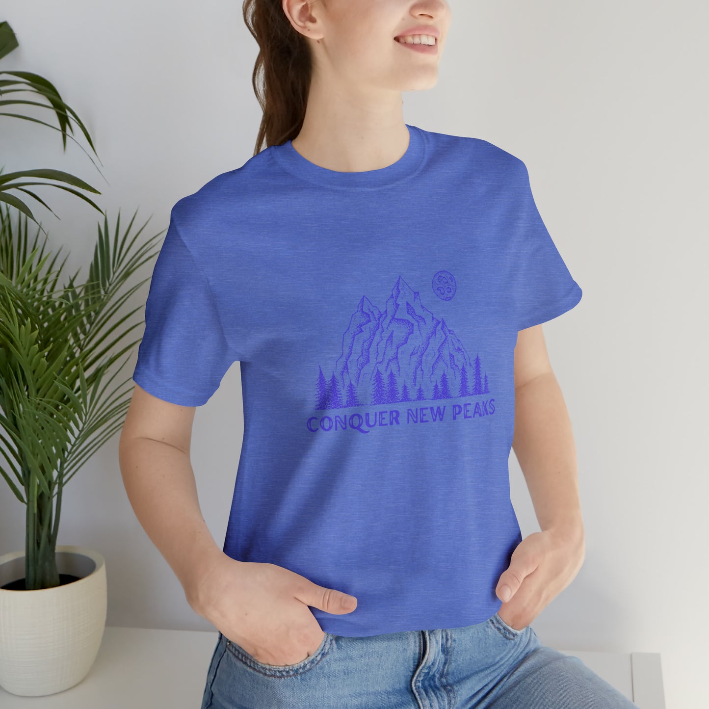 Conquer New Peaks Unisex Jersey Short Sleeve Tee - Purple