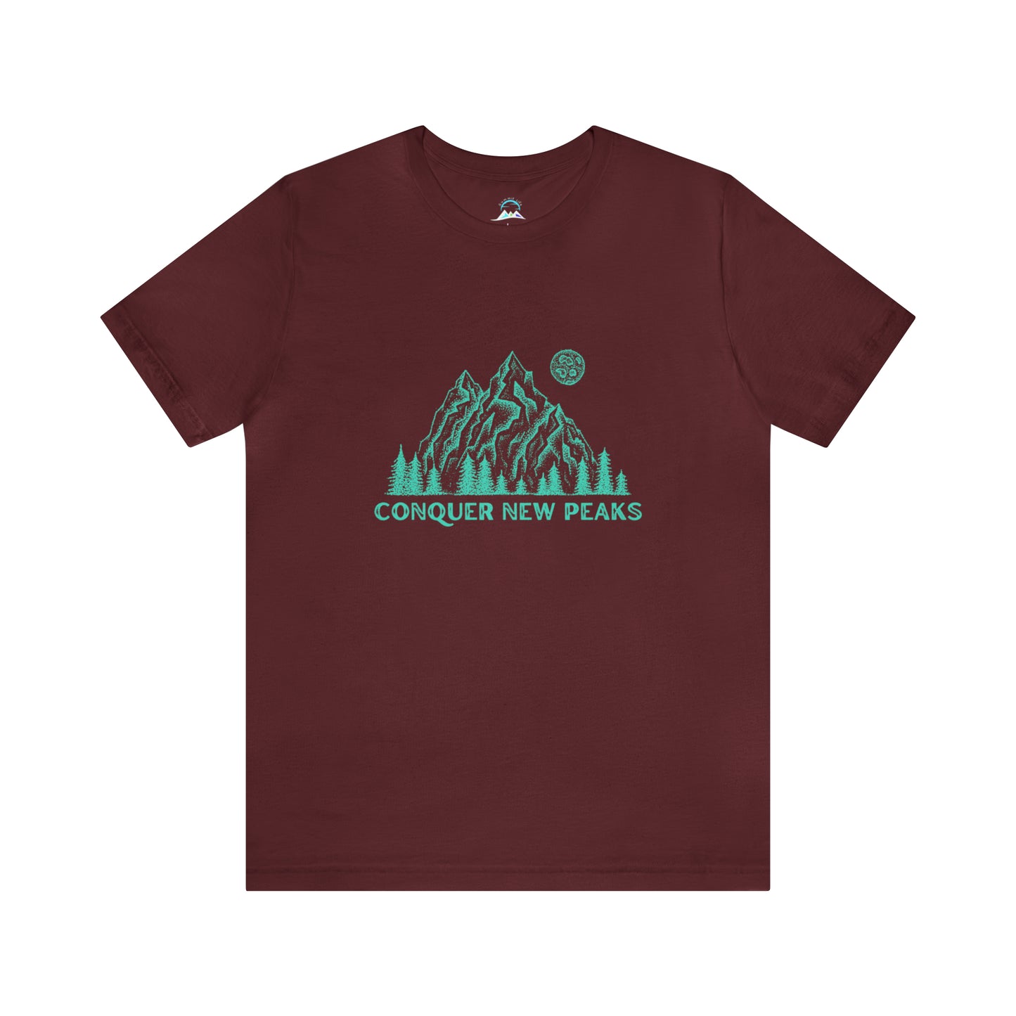 Conquer New Peaks Unisex Jersey Short Sleeve Tee - Turqoise