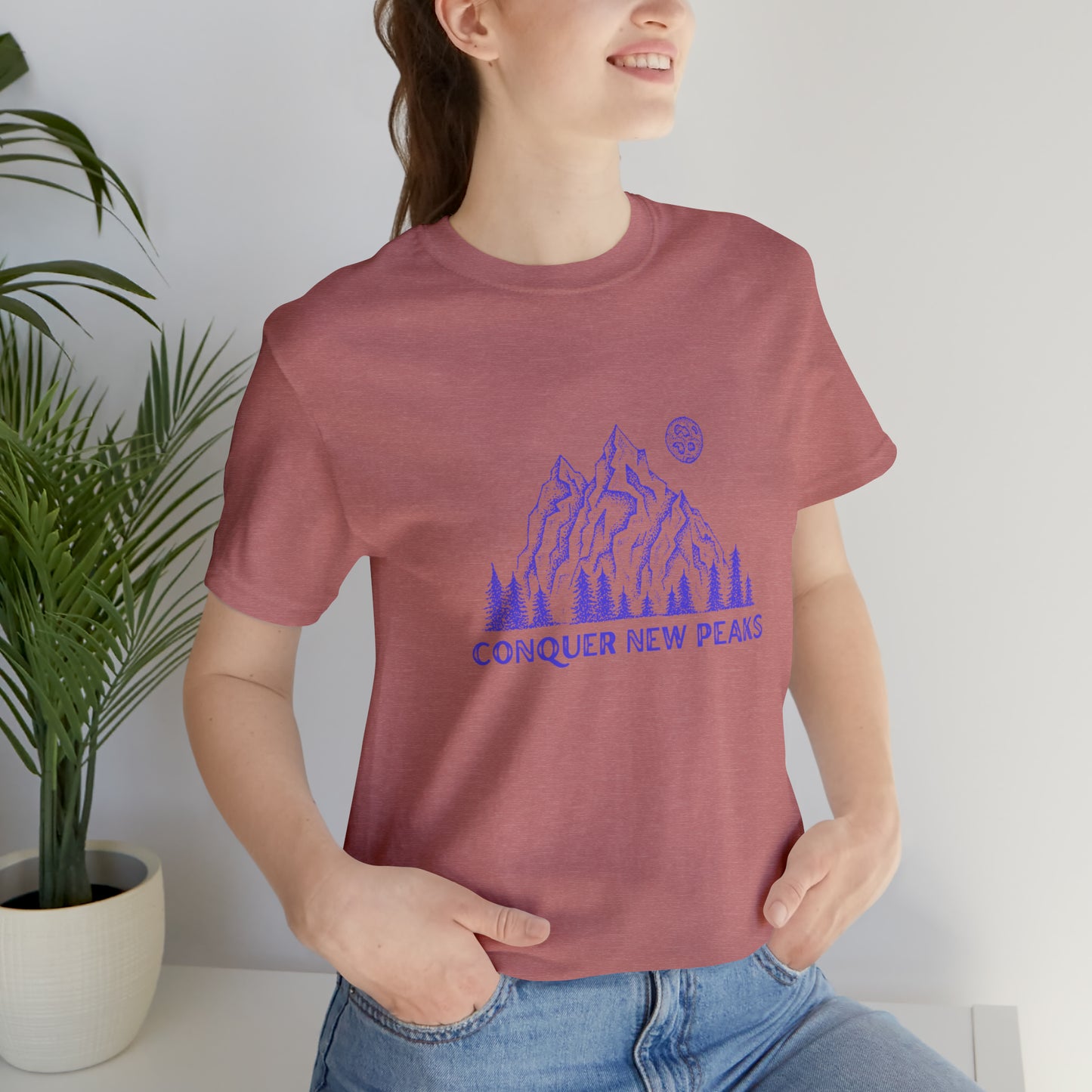 Conquer New Peaks Unisex Jersey Short Sleeve Tee - Purple