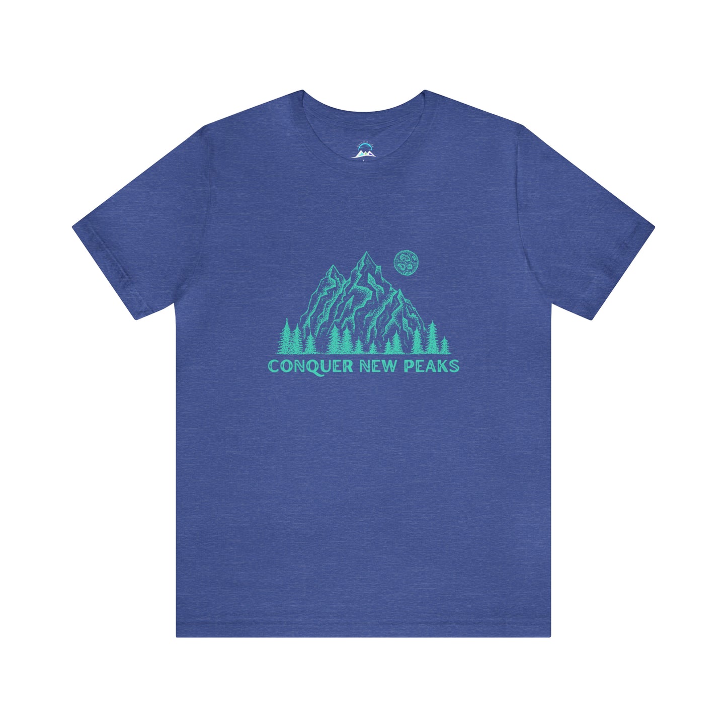 Conquer New Peaks Unisex Jersey Short Sleeve Tee - Turqoise