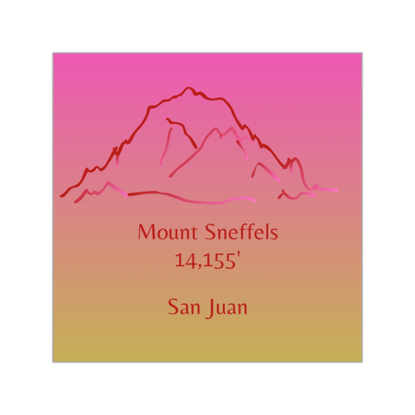 Mount Sneffels 14er Square Vinyl Sticker