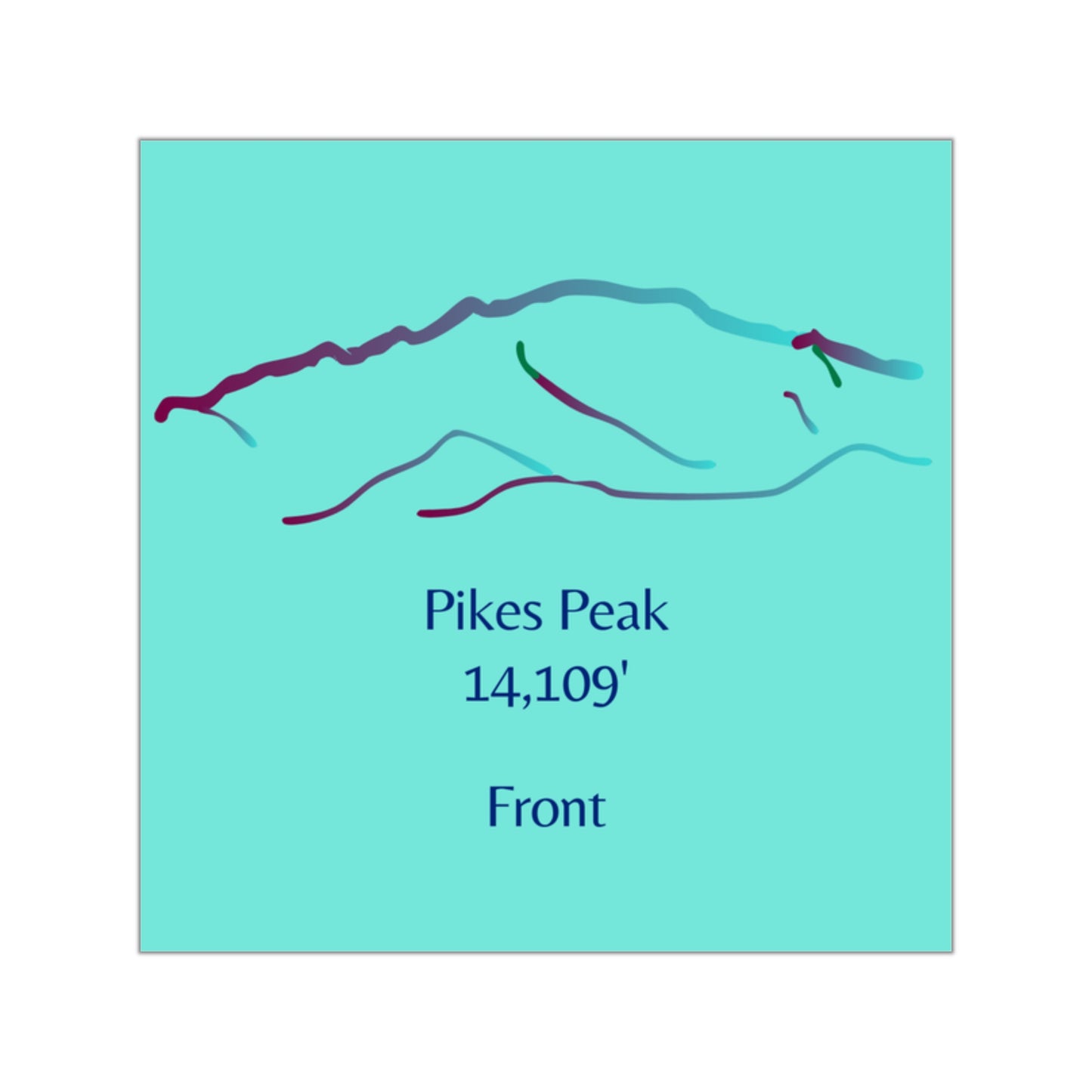 Pikes Peak 14er Square Vinyl Sticker