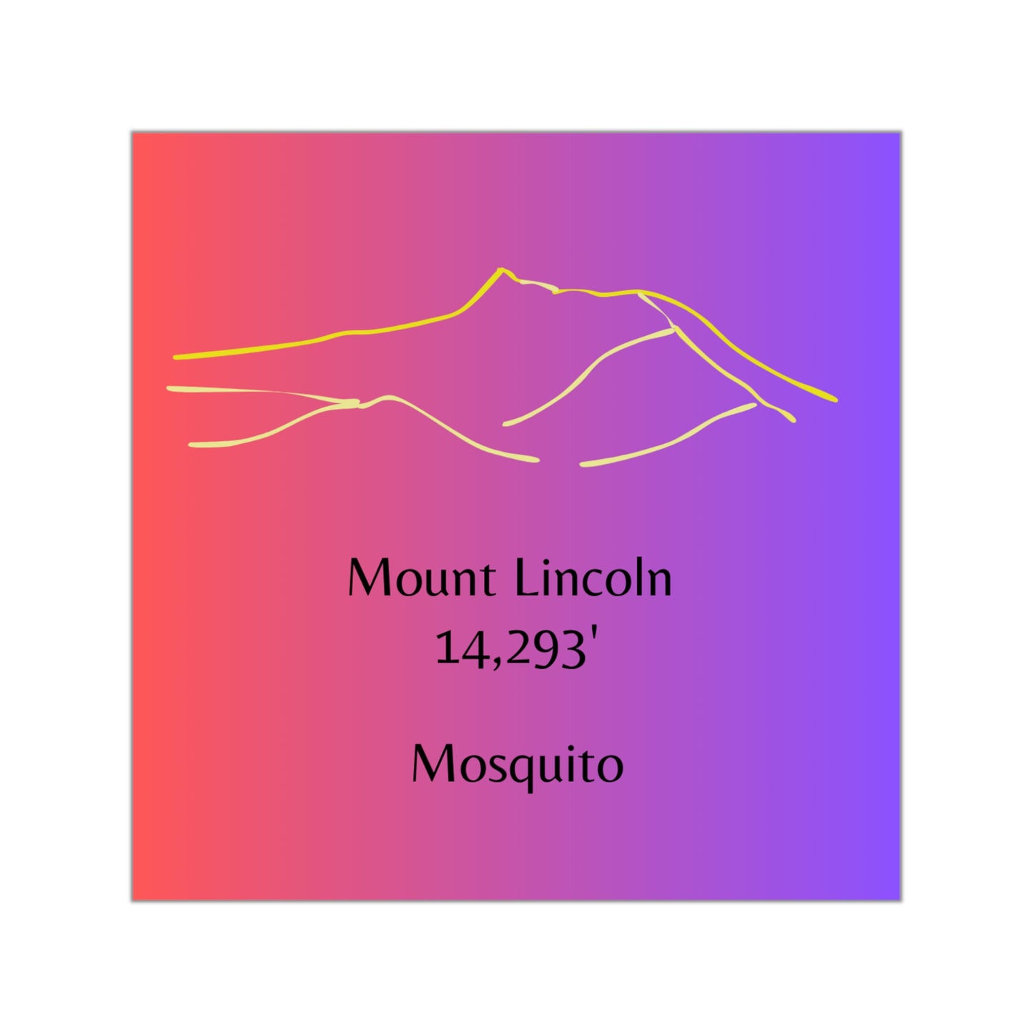 Mount Lincoln 14er Square Vinyl Sticker