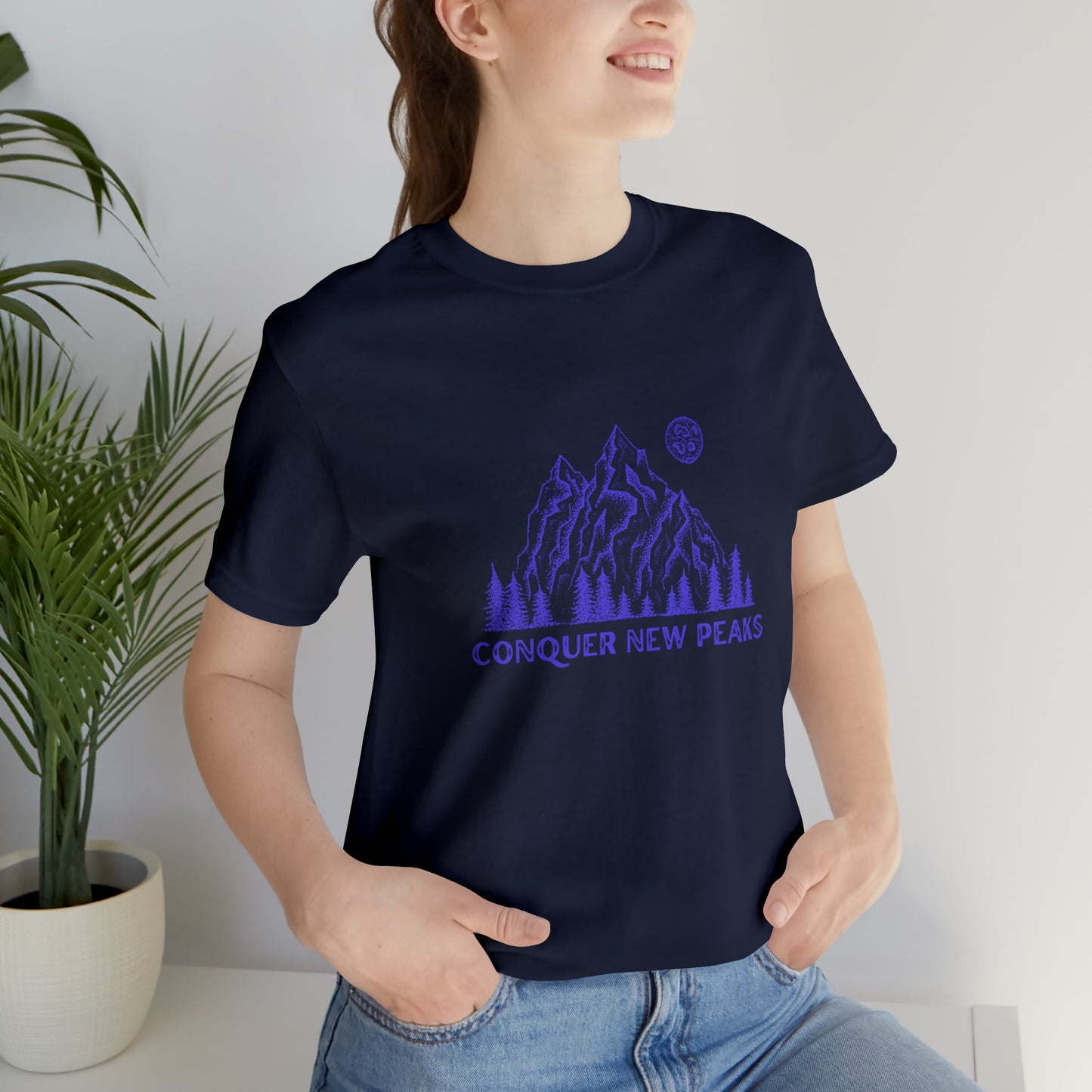 Conquer New Peaks Unisex Jersey Short Sleeve Tee - Purple