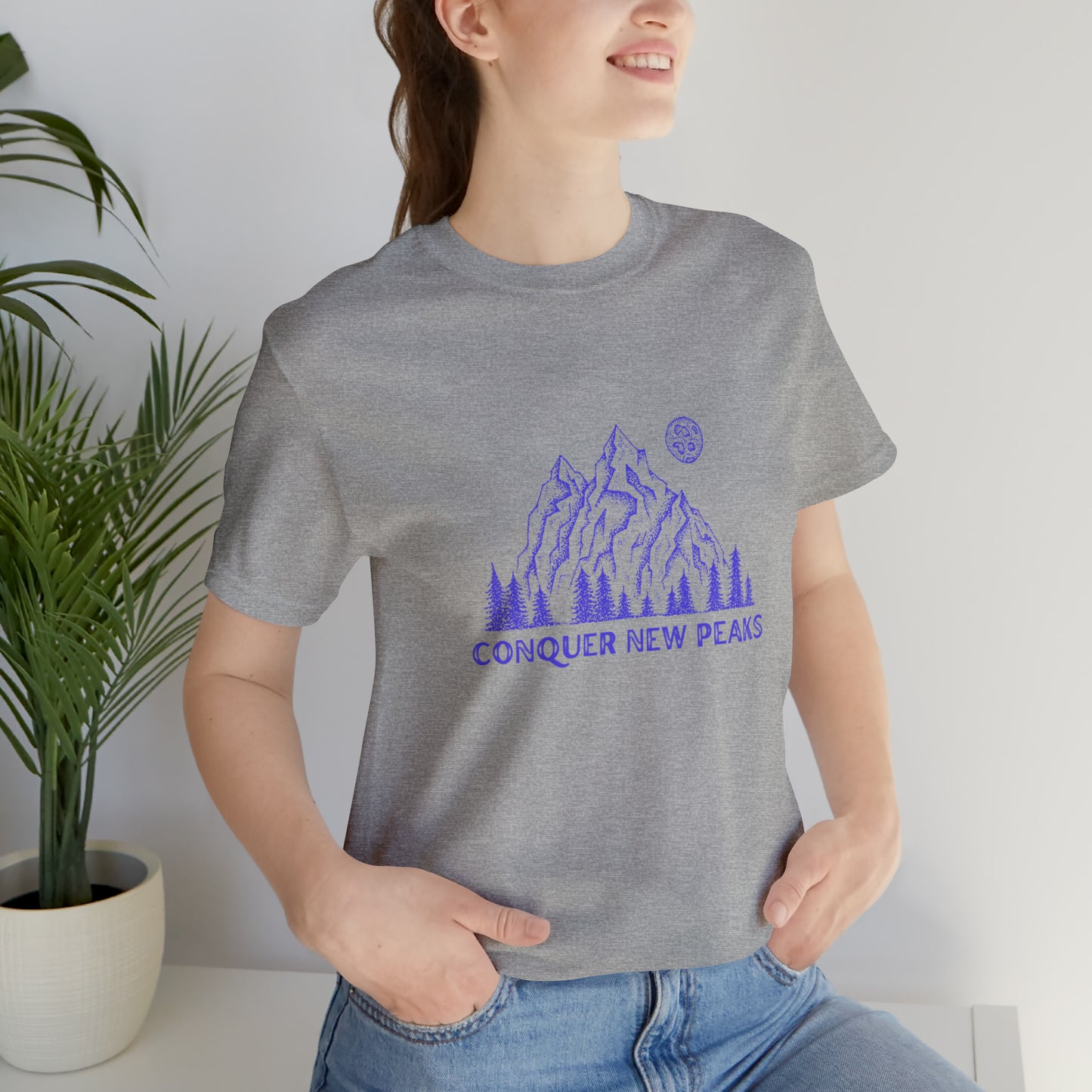 Conquer New Peaks Unisex Jersey Short Sleeve Tee - Purple