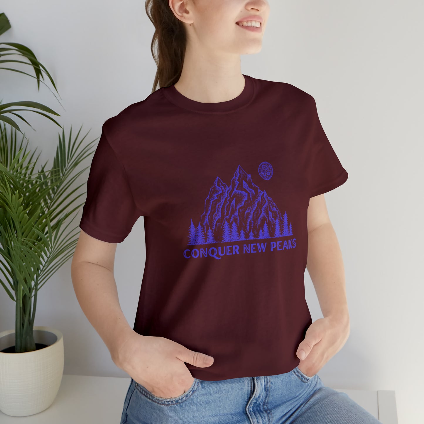 Conquer New Peaks Unisex Jersey Short Sleeve Tee - Purple