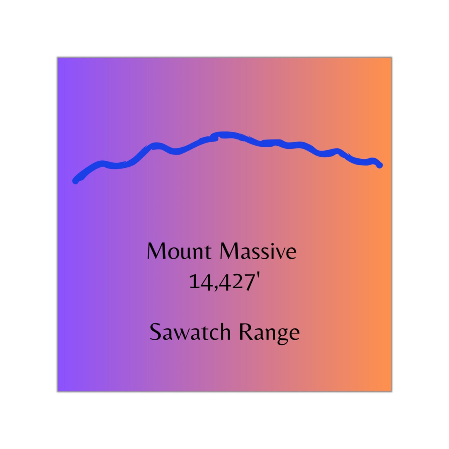 Mount Massive 14er Square Vinyl Sticker