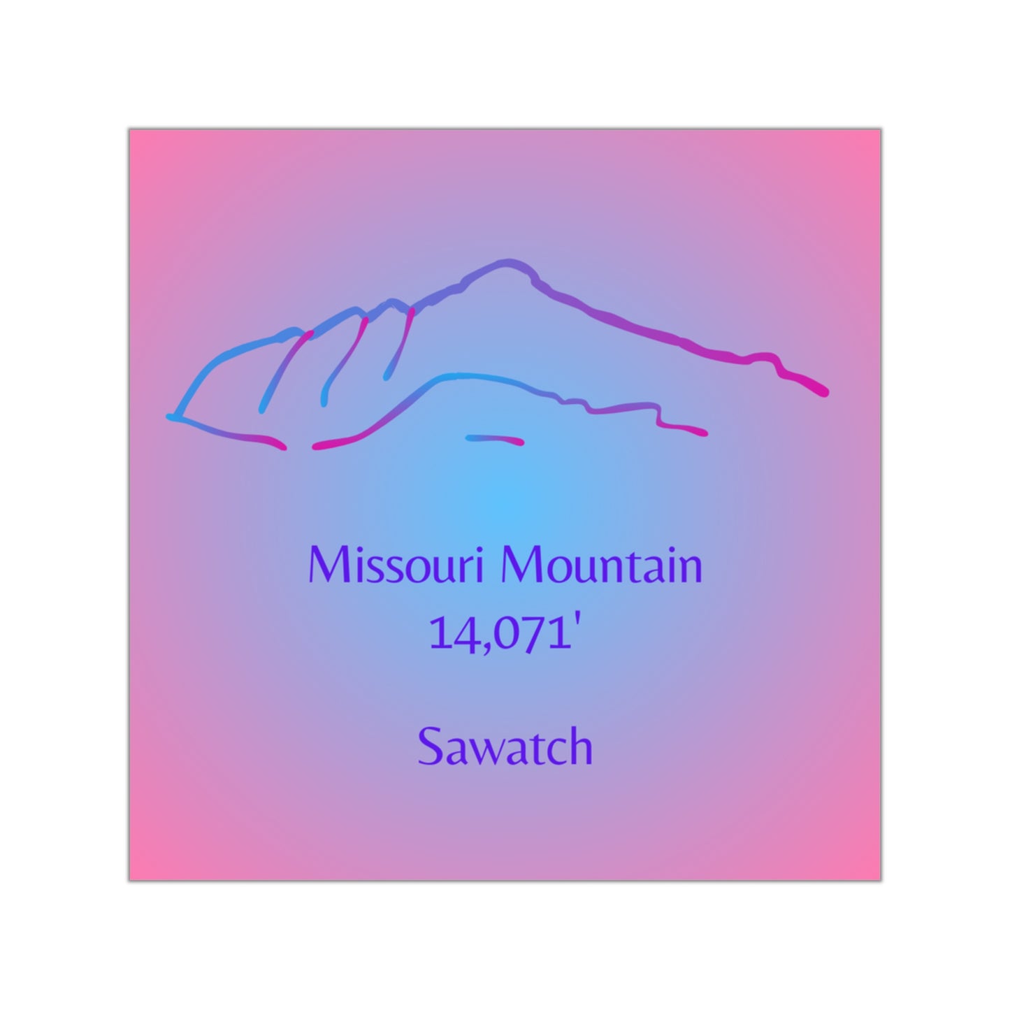 Missouri Mountain 14er Square Vinyl Sticker