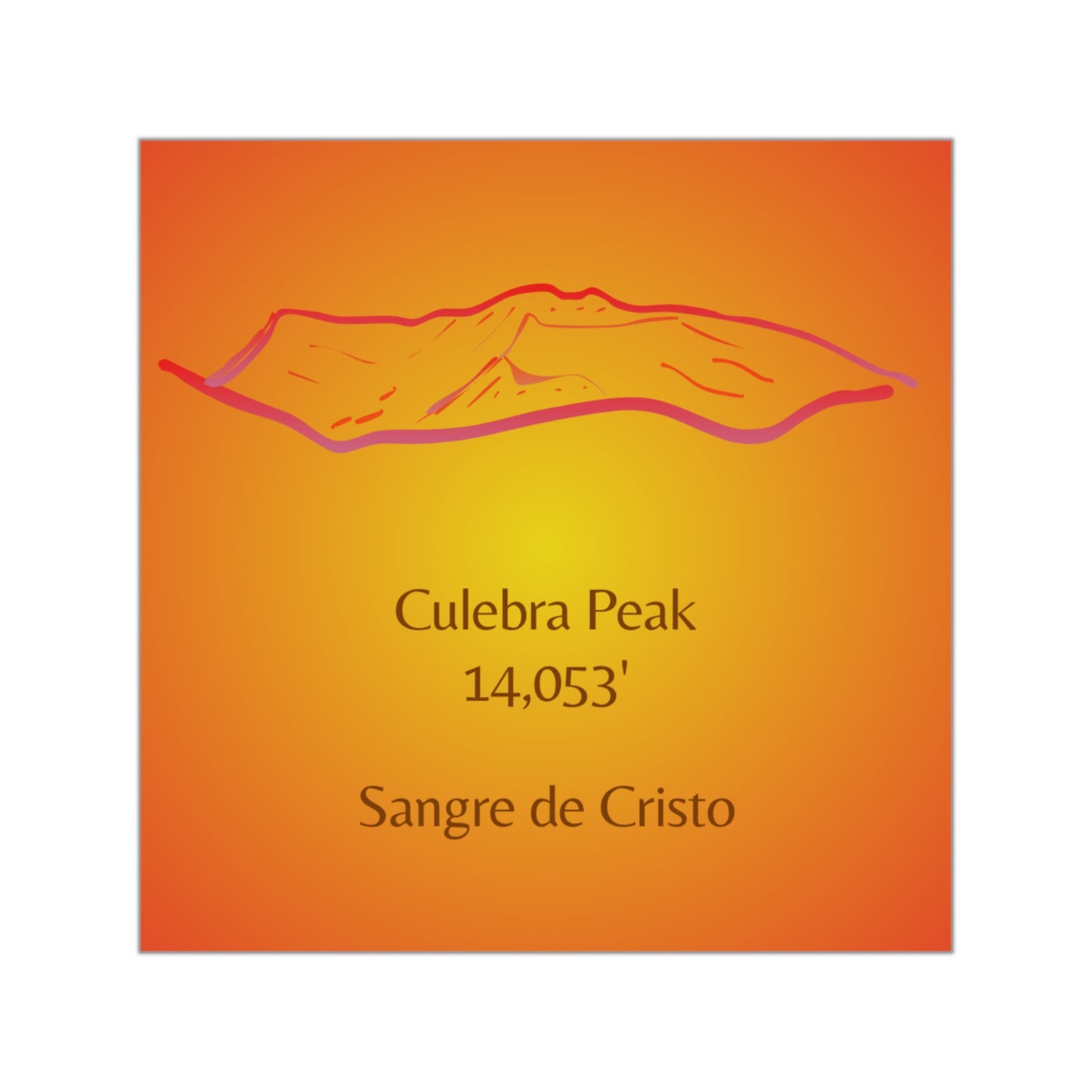 Culebra Peak 14er Square Vinyl Sticker